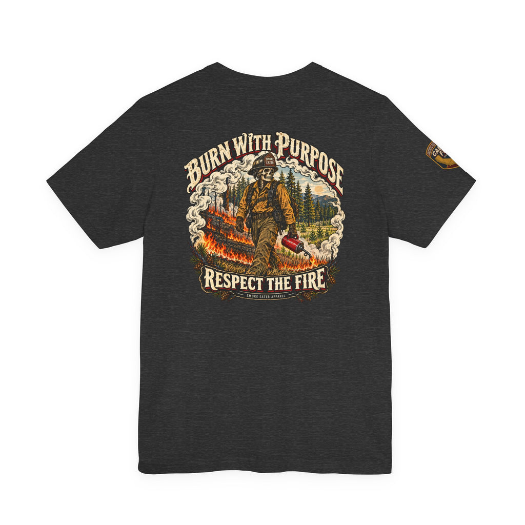 Copy of Skull Firefighter Graphic Tee | CAL FIRE Plane, Wildfire Smoke