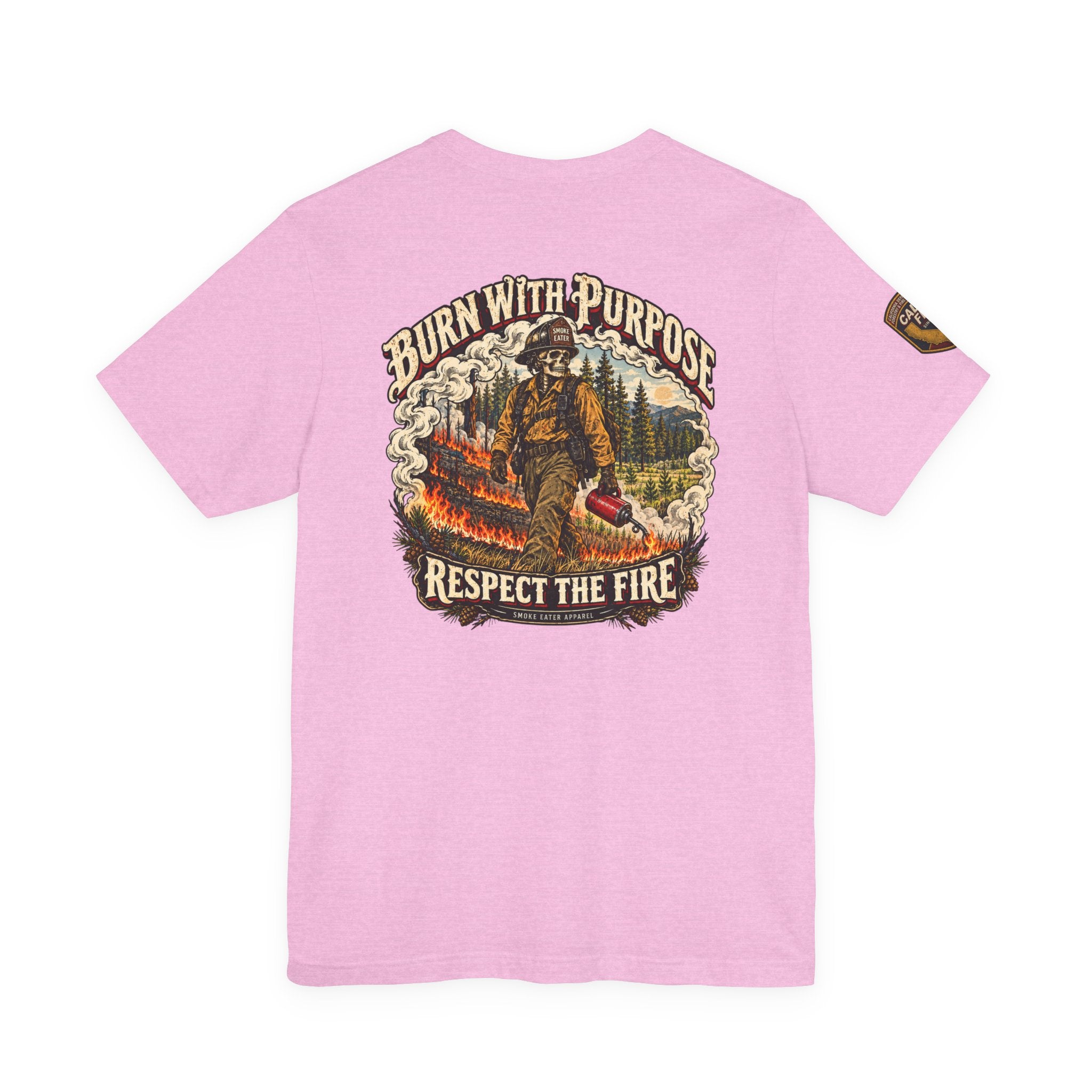 Copy of Skull Firefighter Graphic Tee | CAL FIRE Plane, Wildfire Smoke