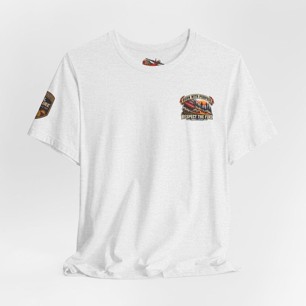 Skull Firefighter Graphic Tee | CAL FIRE Plane, Wildfire Smoke