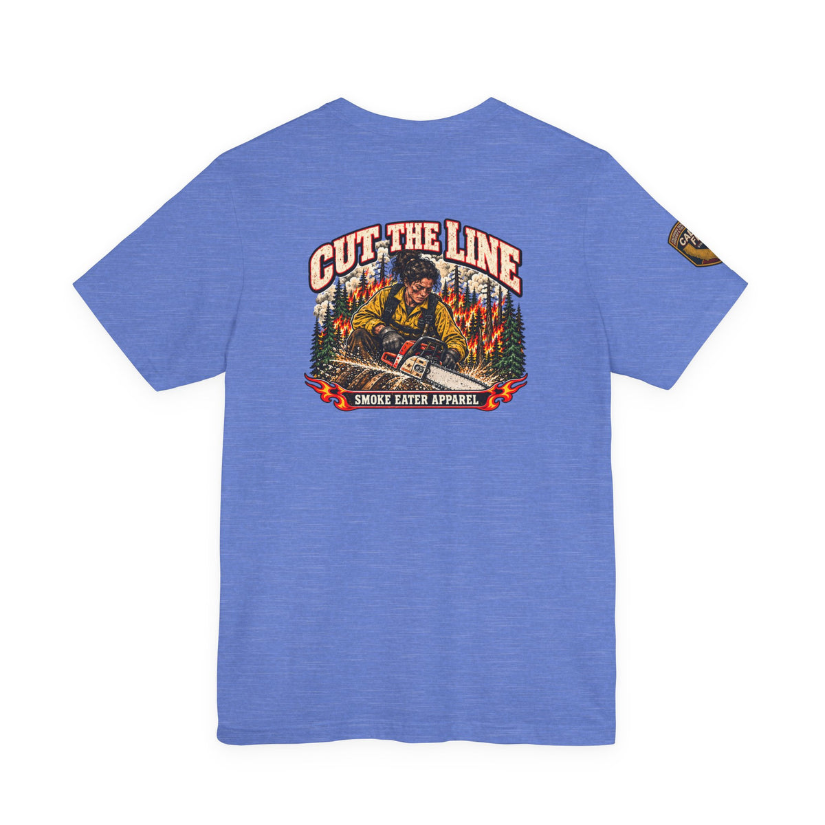 Cut the Line – Female Wildland Firefighter Chainsaw T-Shirt