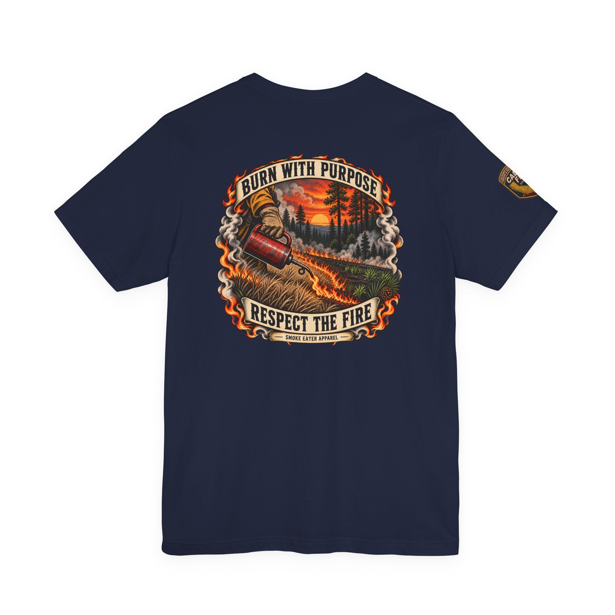 Skull Firefighter Graphic Tee | CAL FIRE Plane, Wildfire Smoke