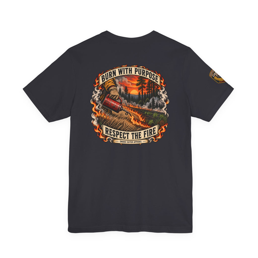 Skull Firefighter Graphic Tee | CAL FIRE Plane, Wildfire Smoke