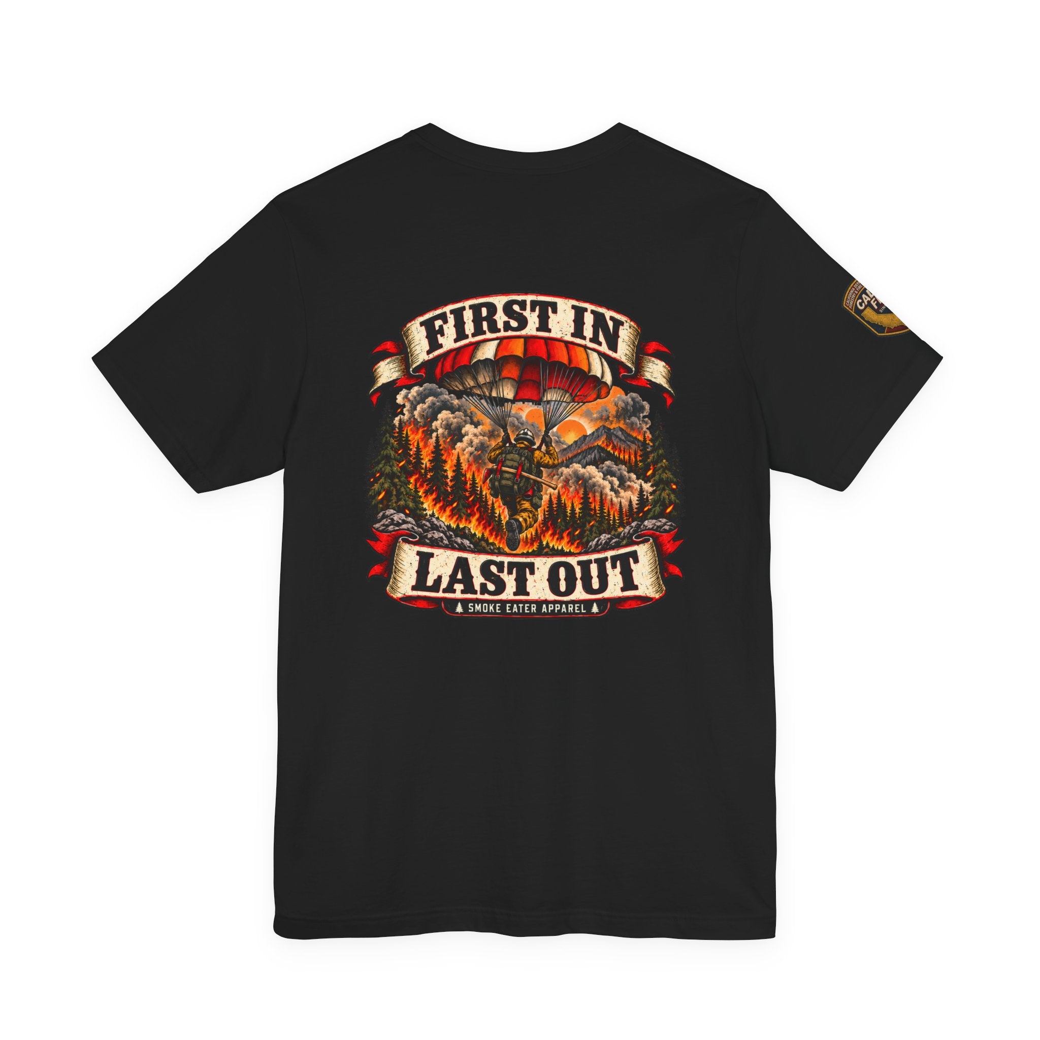 Copy of Skull Firefighter Graphic Tee | CAL FIRE Plane, Wildfire Smoke