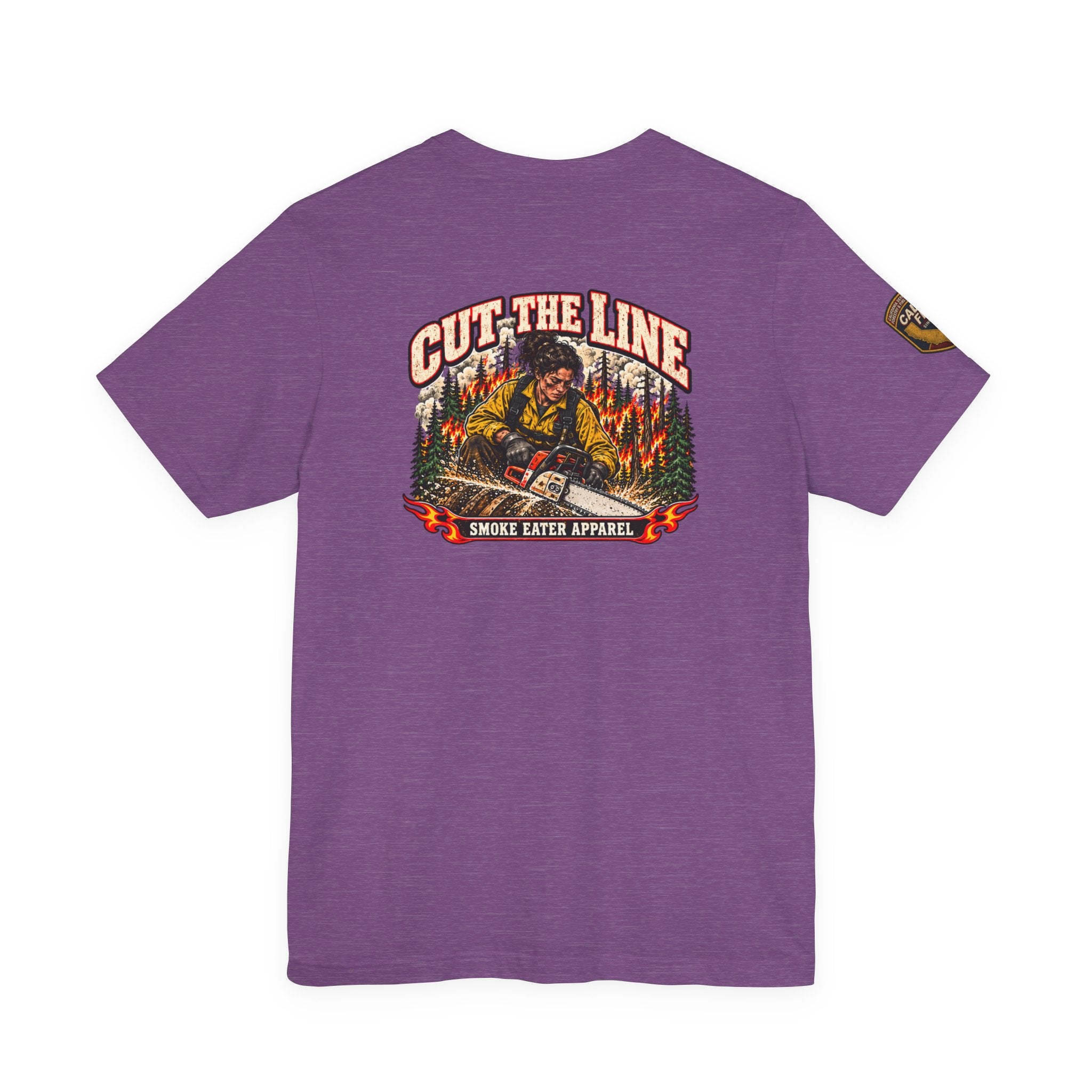 Cut the Line – Female Wildland Firefighter Chainsaw T-Shirt