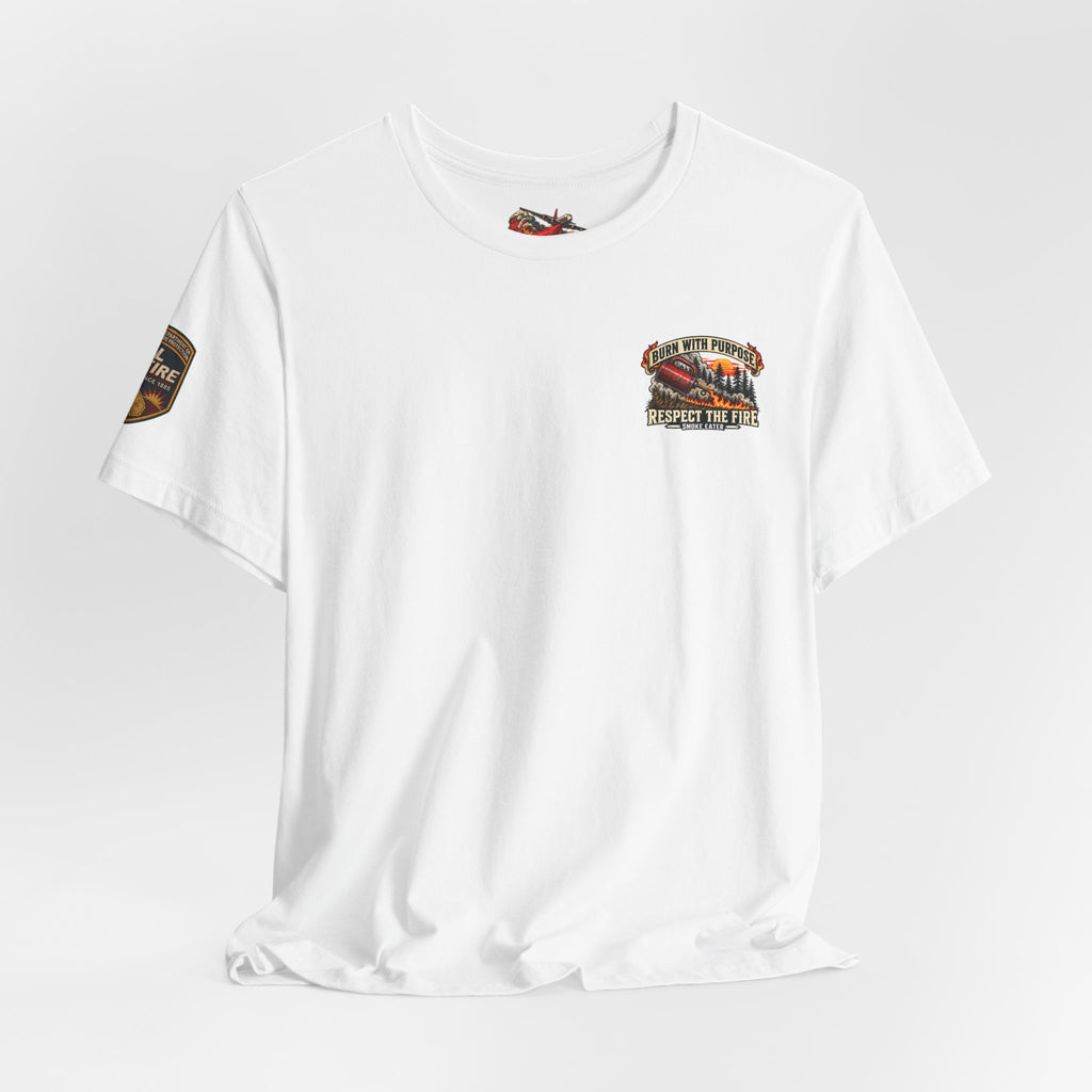 Skull Firefighter Graphic Tee | CAL FIRE Plane, Wildfire Smoke