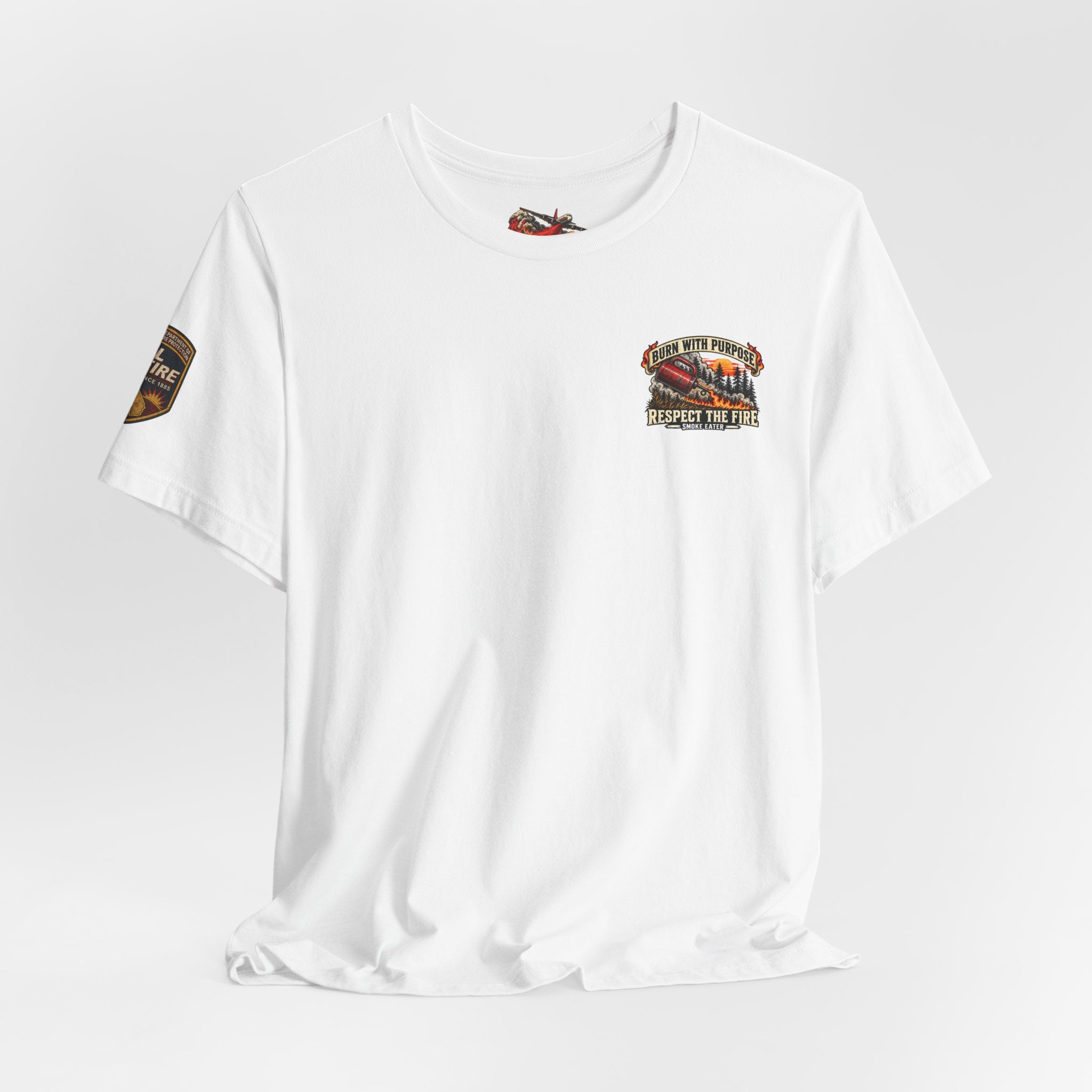 Skull Firefighter Graphic Tee | CAL FIRE Plane, Wildfire Smoke