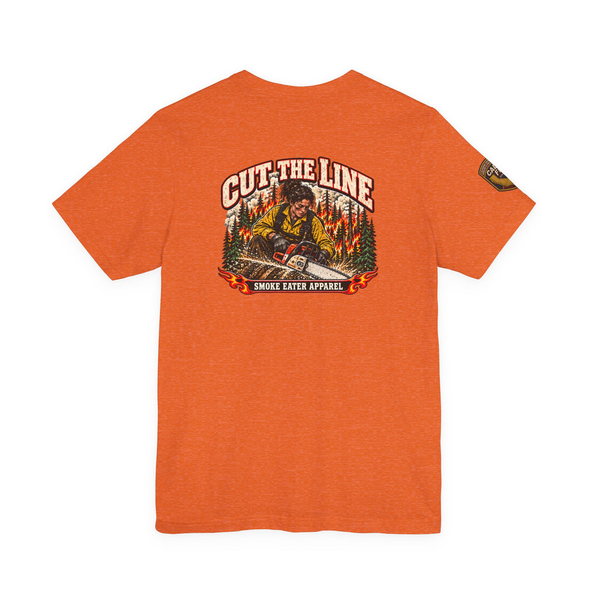 Cut the Line – Female Wildland Firefighter Chainsaw T-Shirt