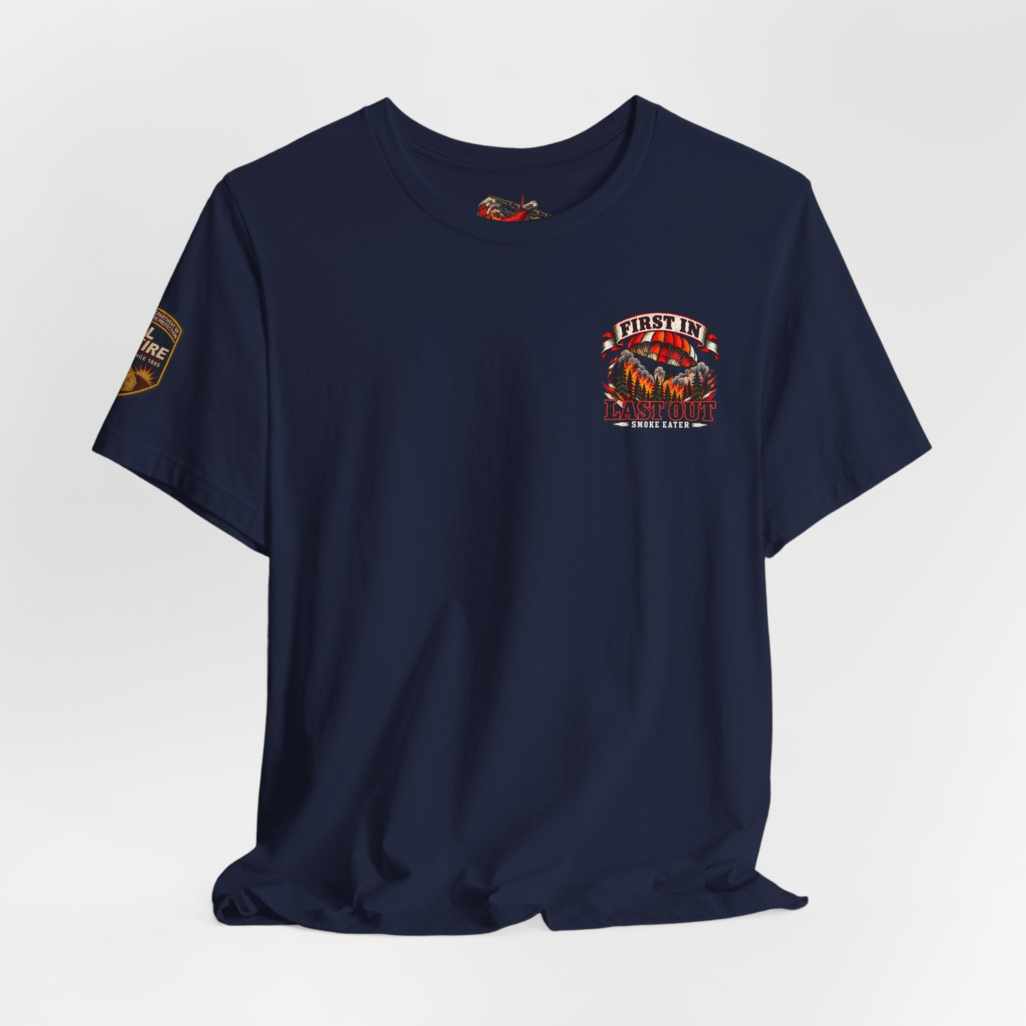 Skull Firefighter Graphic Tee | CAL FIRE Plane, Wildfire Smoke