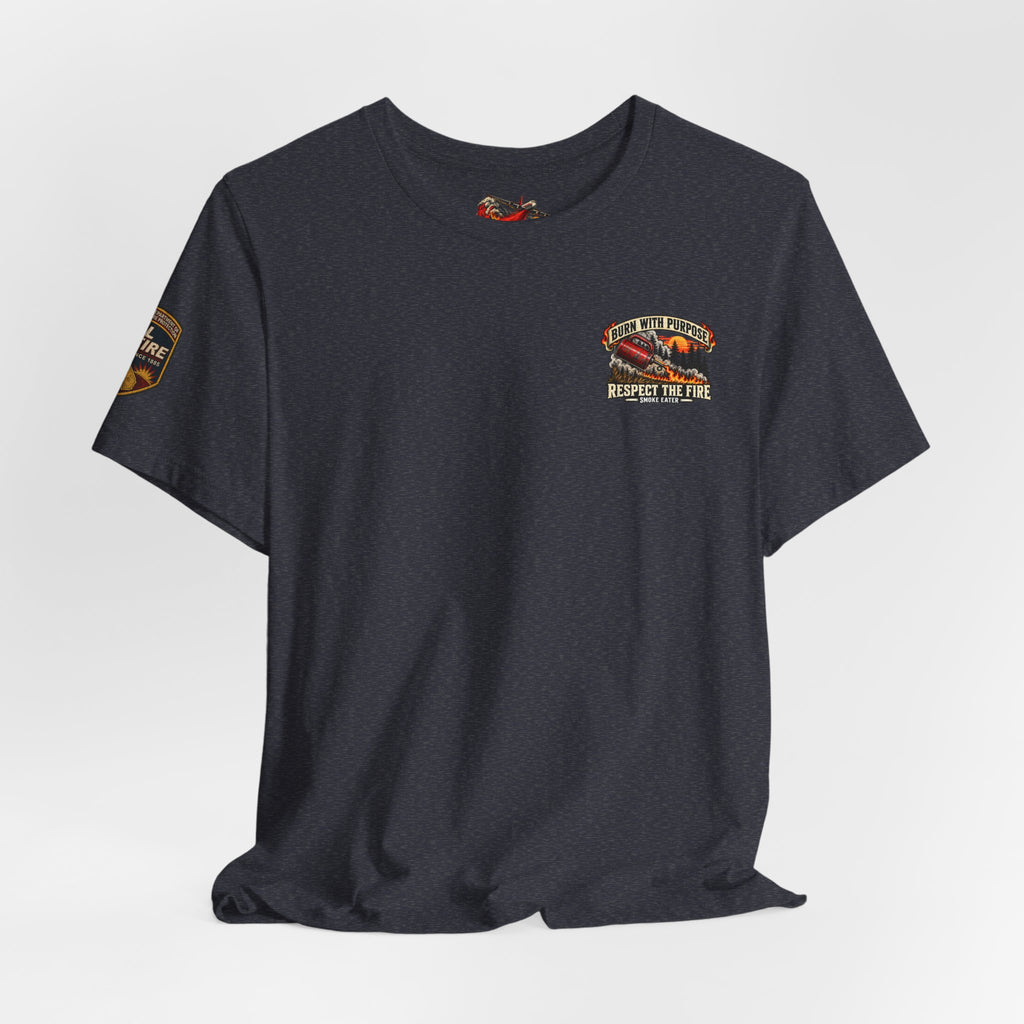 Copy of Skull Firefighter Graphic Tee | CAL FIRE Plane, Wildfire Smoke