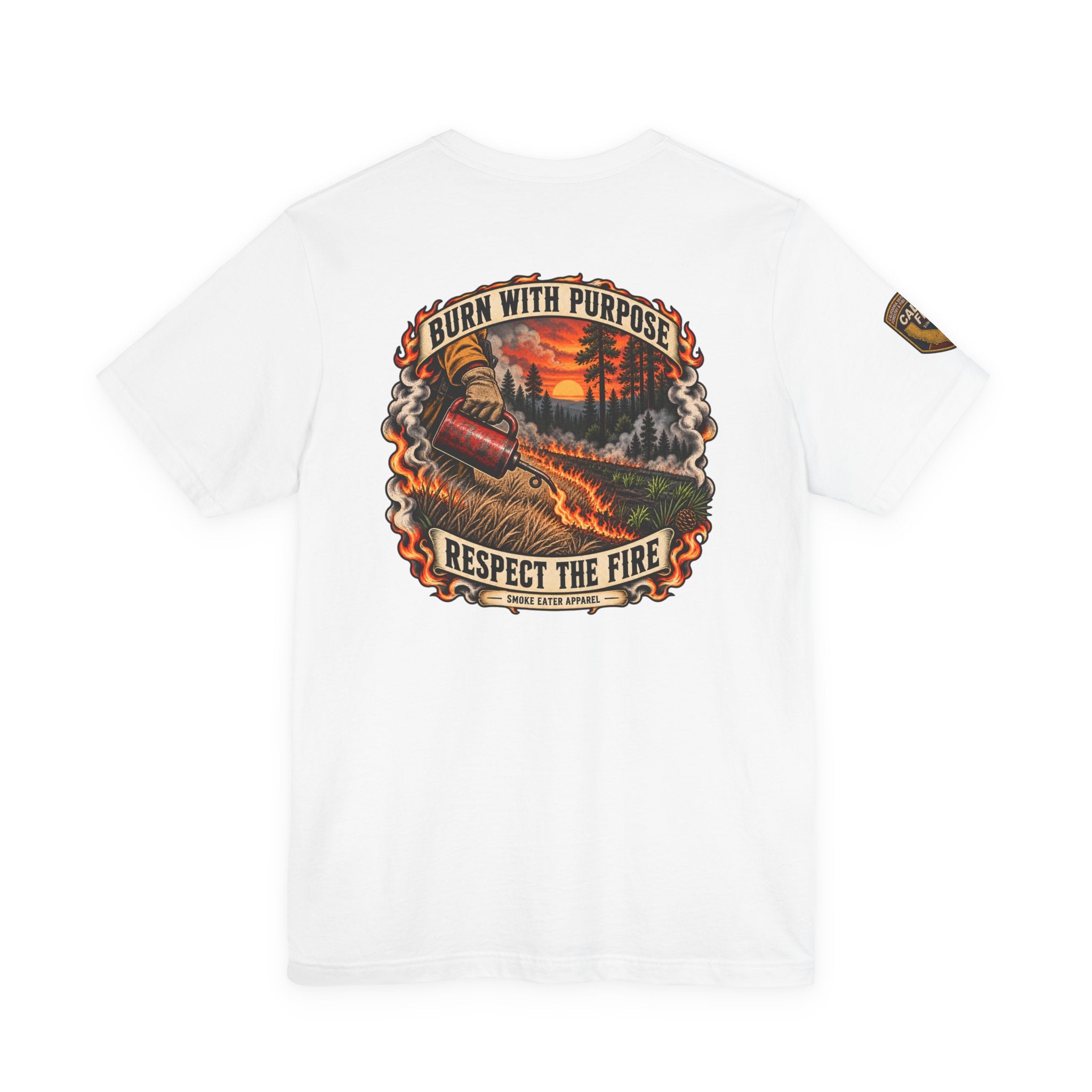 Skull Firefighter Graphic Tee | CAL FIRE Plane, Wildfire Smoke