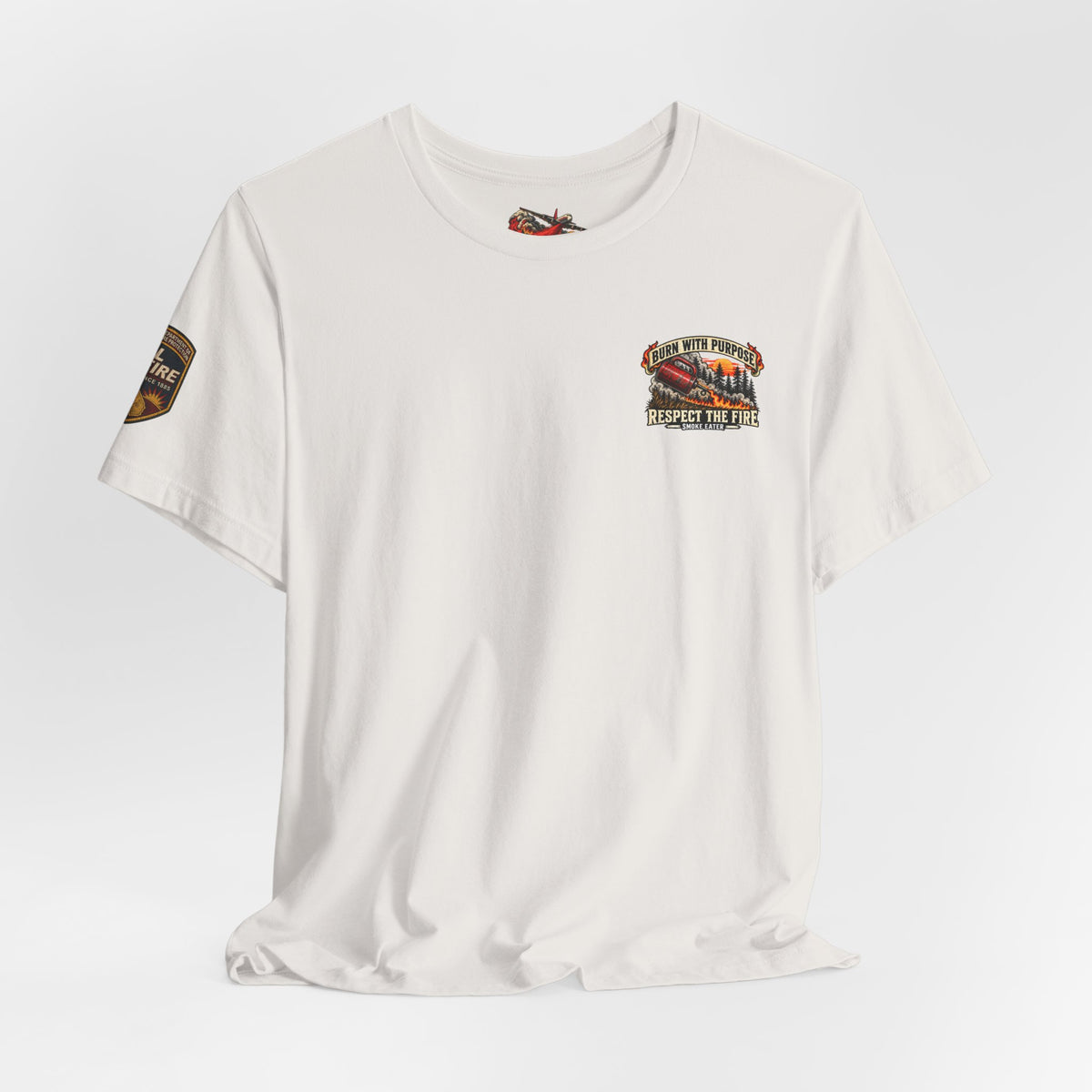 Skull Firefighter Graphic Tee | CAL FIRE Plane, Wildfire Smoke