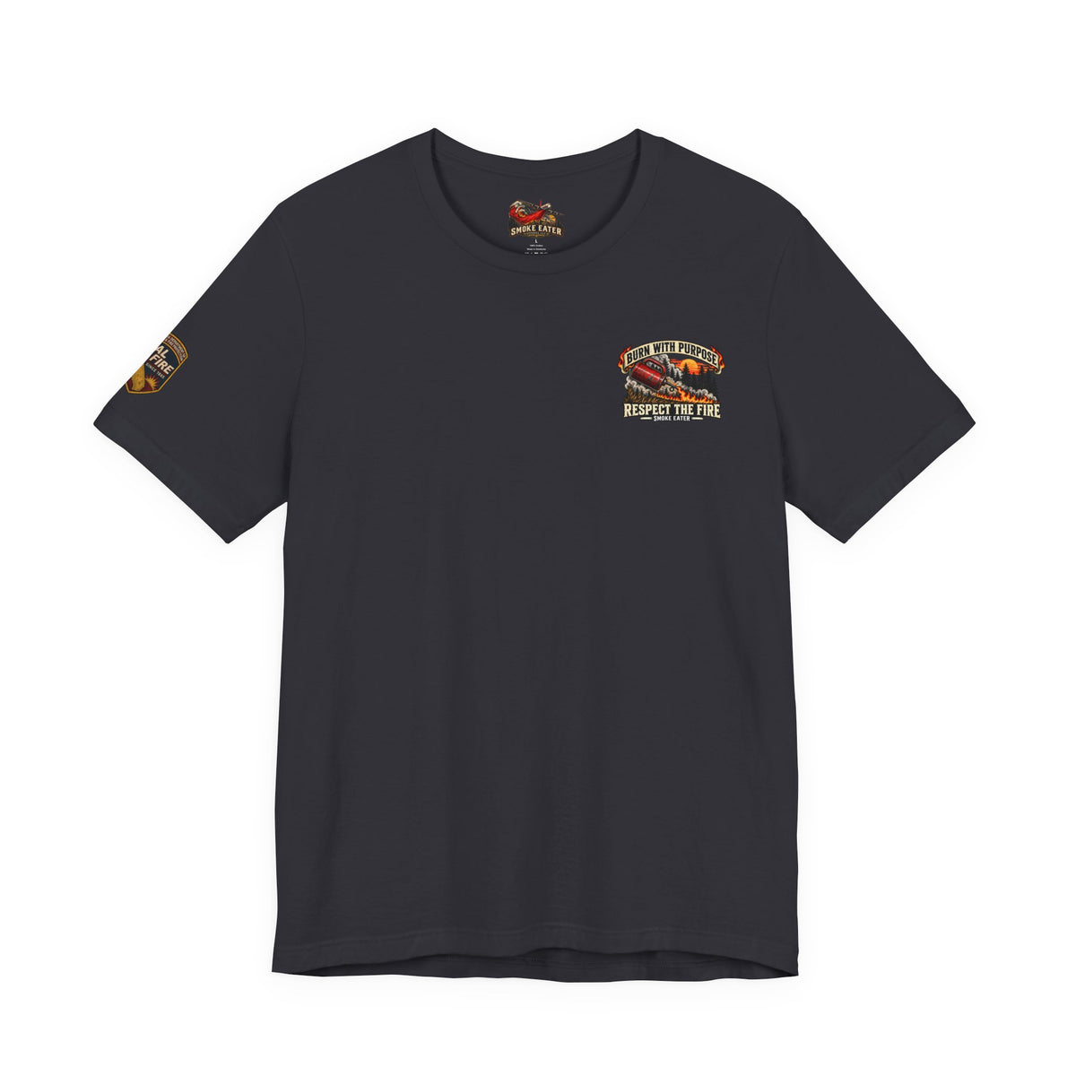 Skull Firefighter Graphic Tee | CAL FIRE Plane, Wildfire Smoke