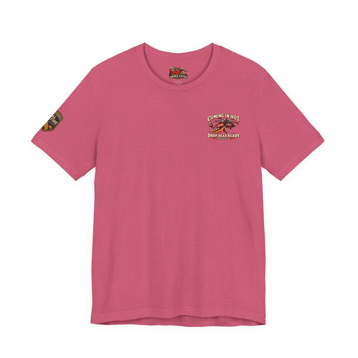 Drop Dead Ready Skeleton Wildland Firefighter Helicopter T-Shirt