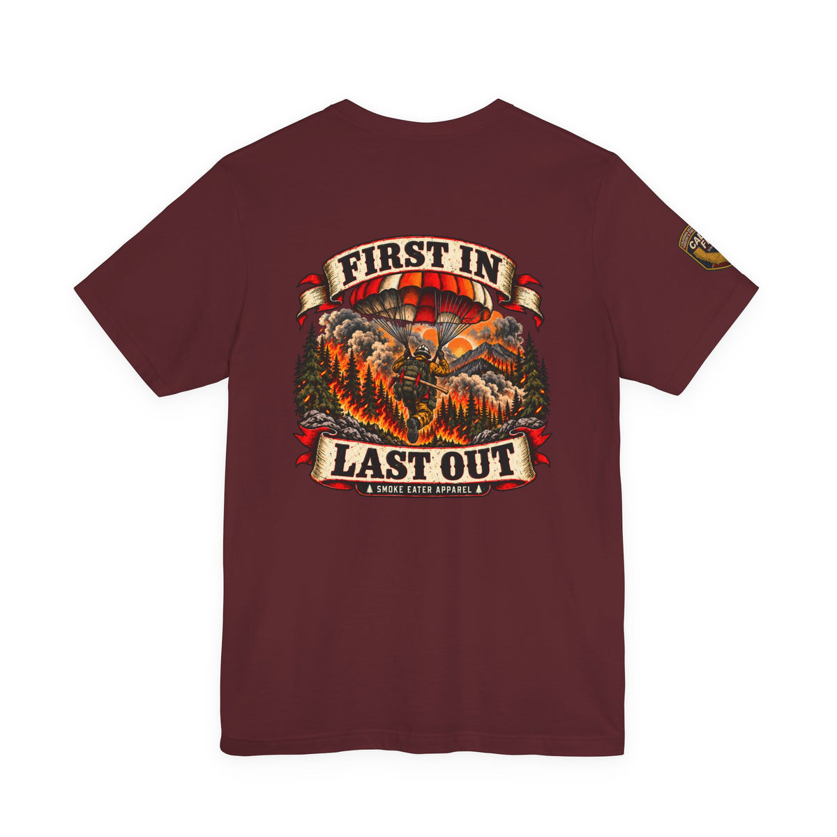 Copy of Skull Firefighter Graphic Tee | CAL FIRE Plane, Wildfire Smoke