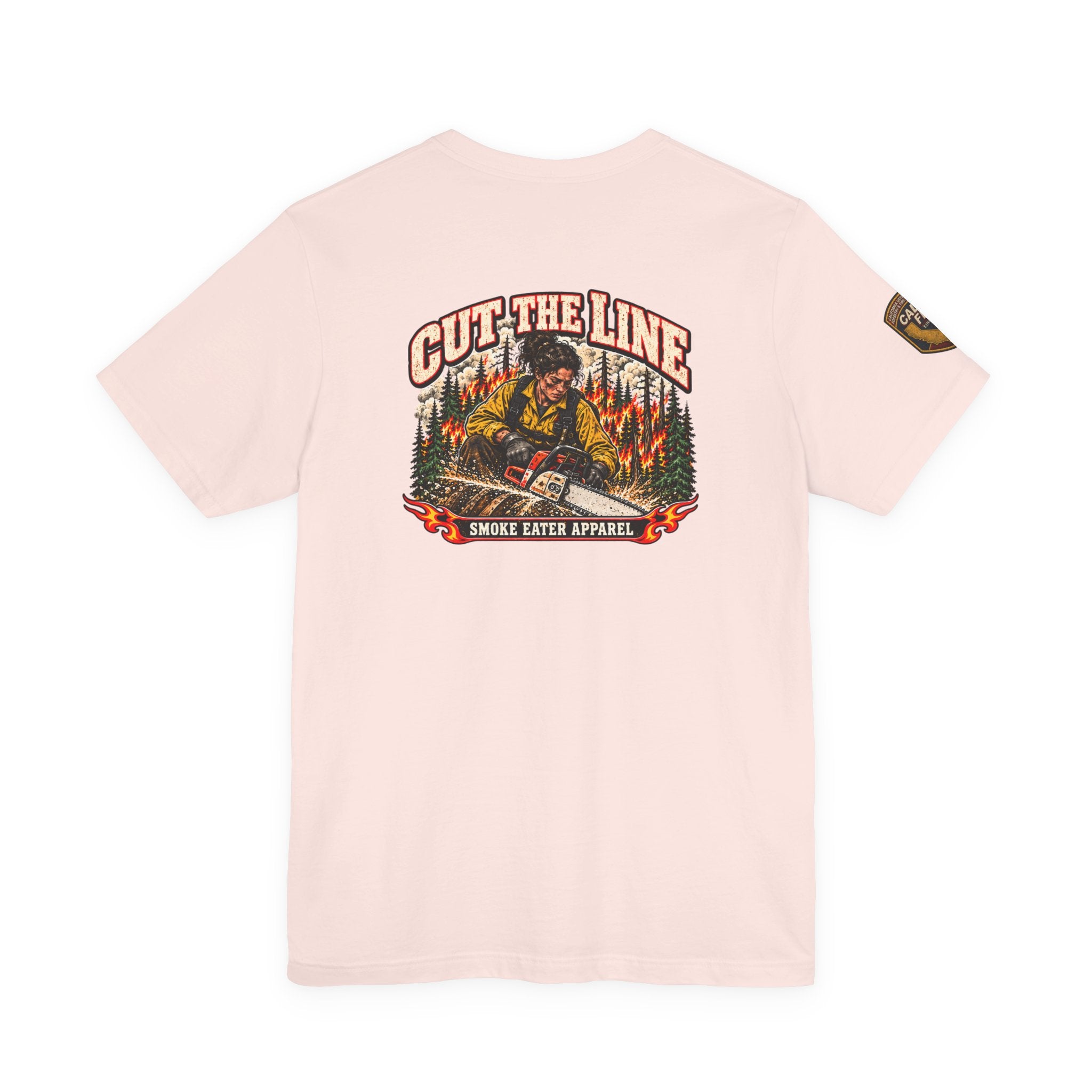 Cut the Line – Female Wildland Firefighter Chainsaw T-Shirt
