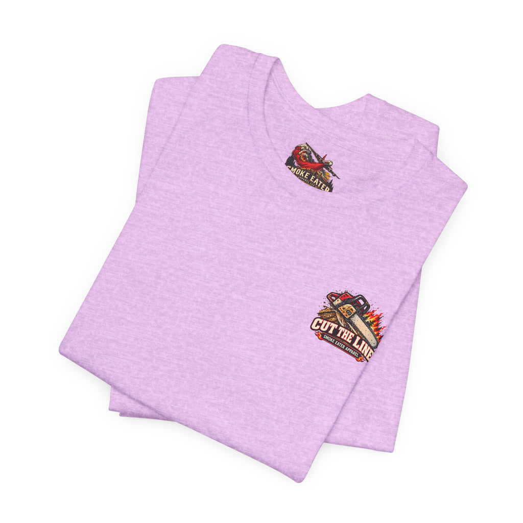 Cut the Line – Female Wildland Firefighter Chainsaw T-Shirt