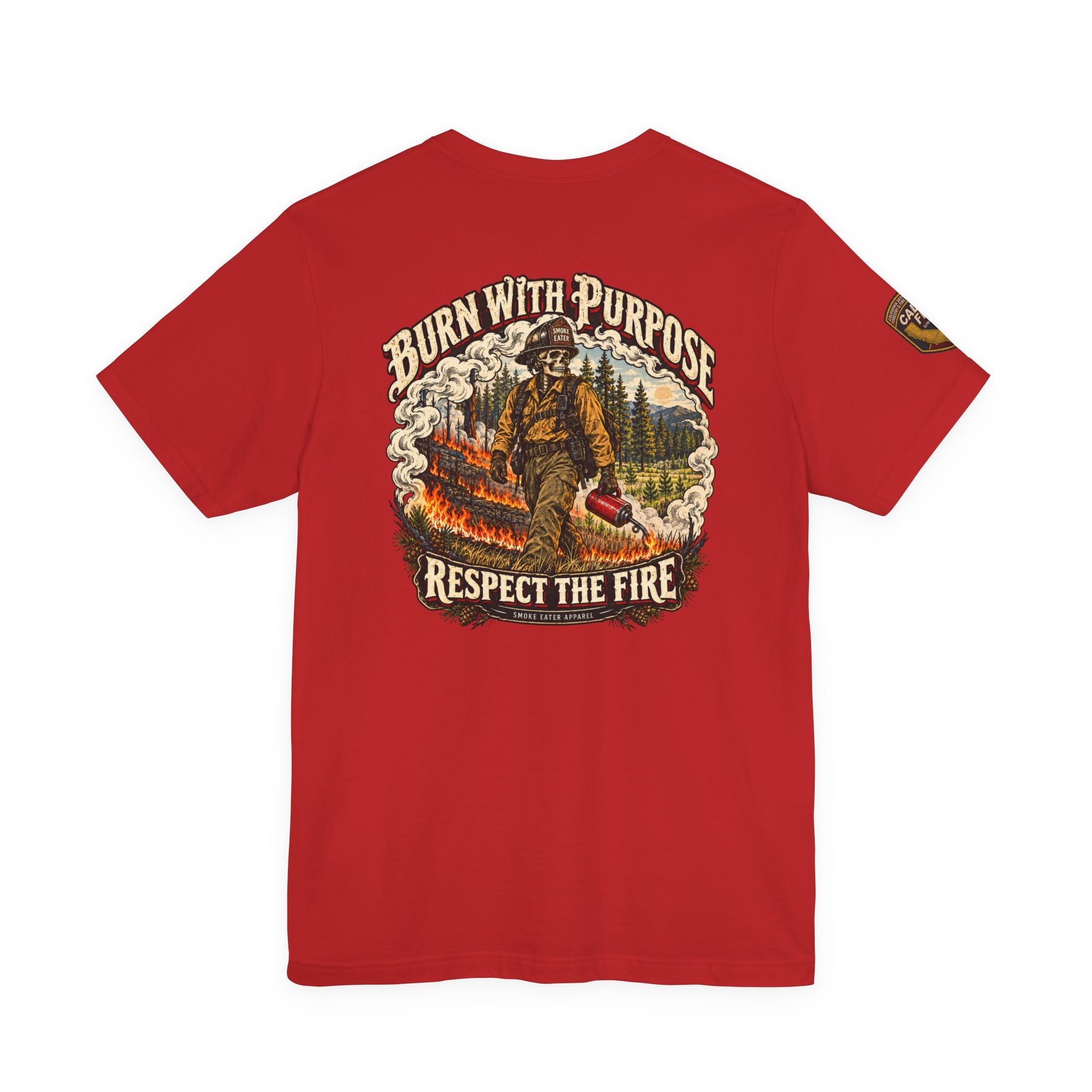 Copy of Skull Firefighter Graphic Tee | CAL FIRE Plane, Wildfire Smoke