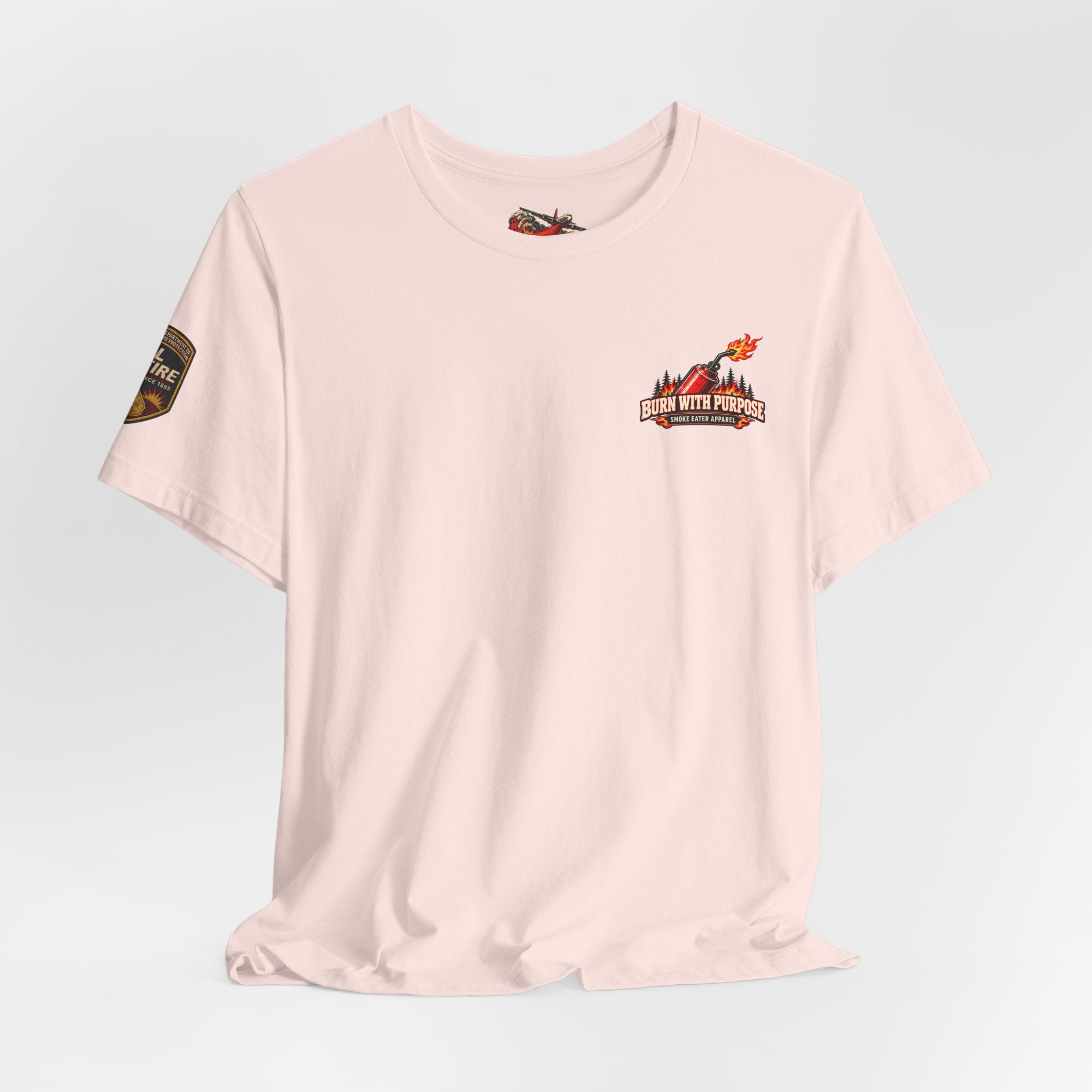 Burn With Purpose – Female Prescribed Burn Firefighter T-Shirt