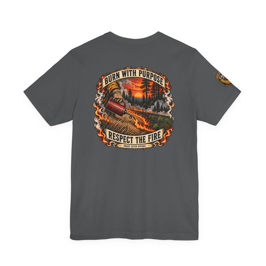 Skull Firefighter Graphic Tee | CAL FIRE Plane, Wildfire Smoke
