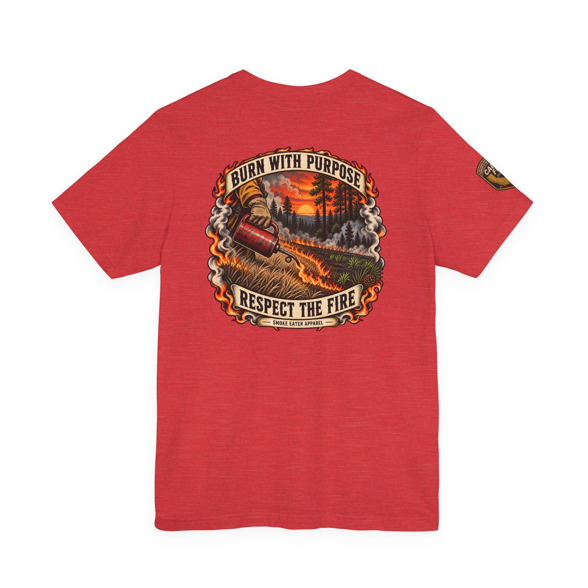 Skull Firefighter Graphic Tee | CAL FIRE Plane, Wildfire Smoke