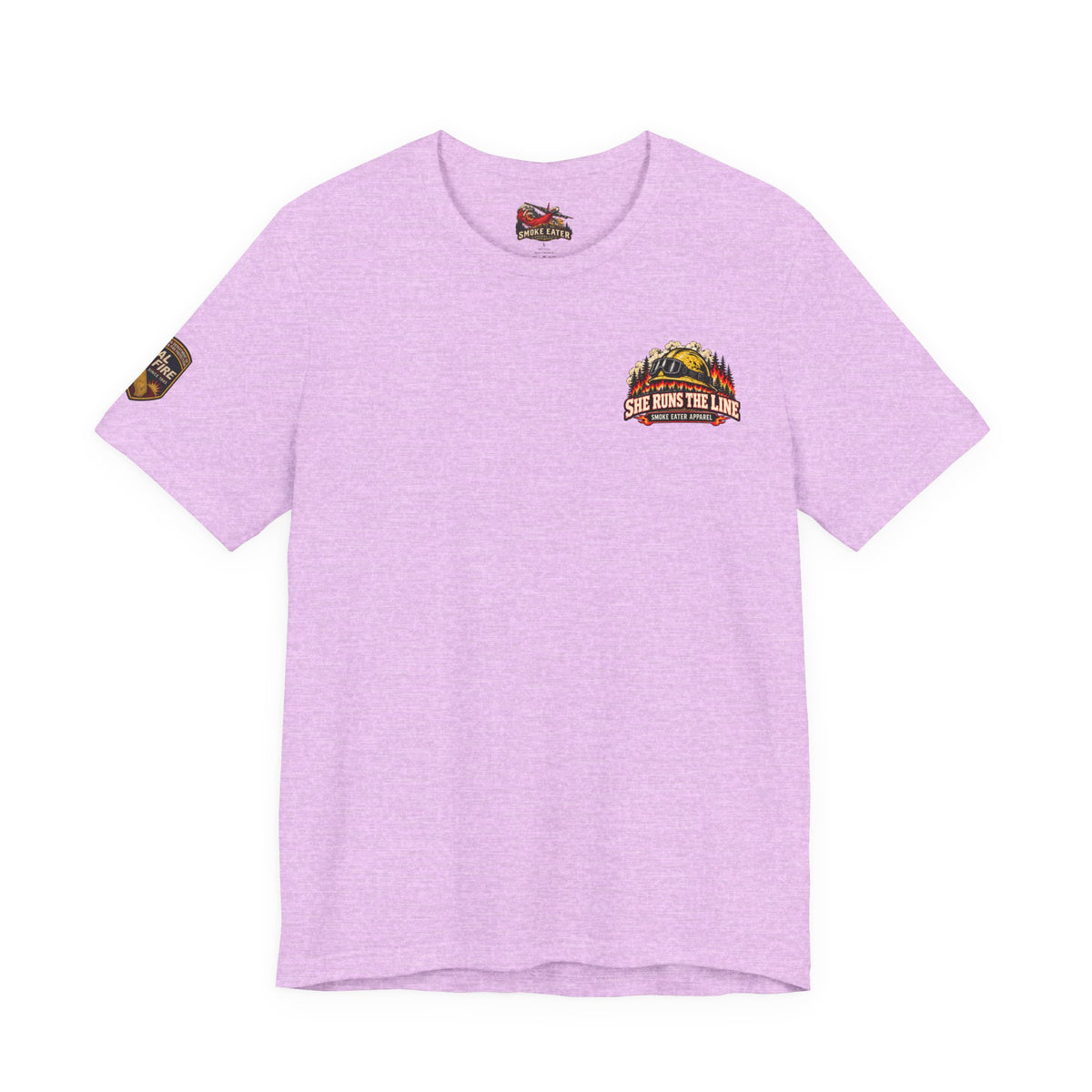 She Runs the Line – Female Wildland Firefighter Crew Leader T-Shirt