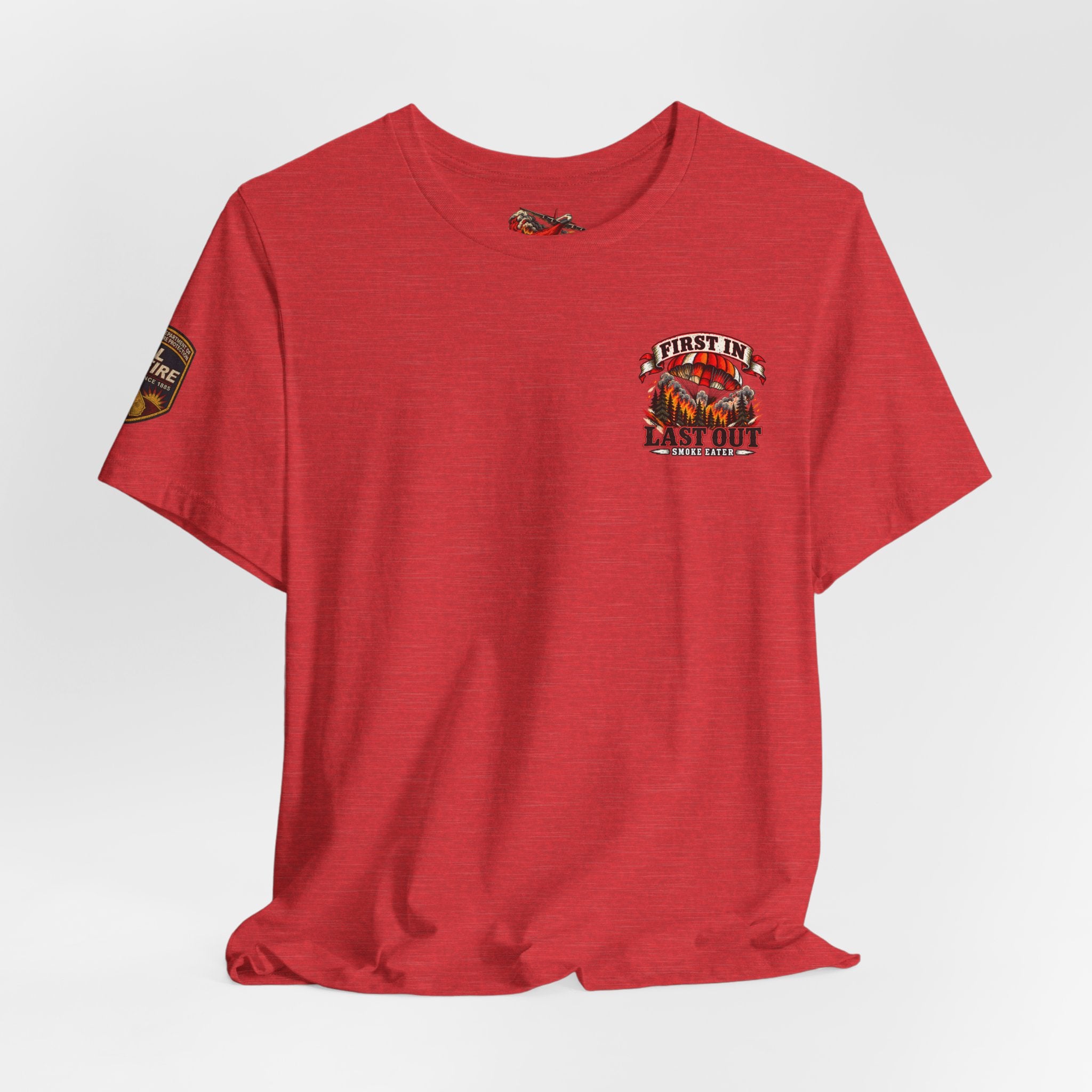 Skull Firefighter Graphic Tee | CAL FIRE Plane, Wildfire Smoke