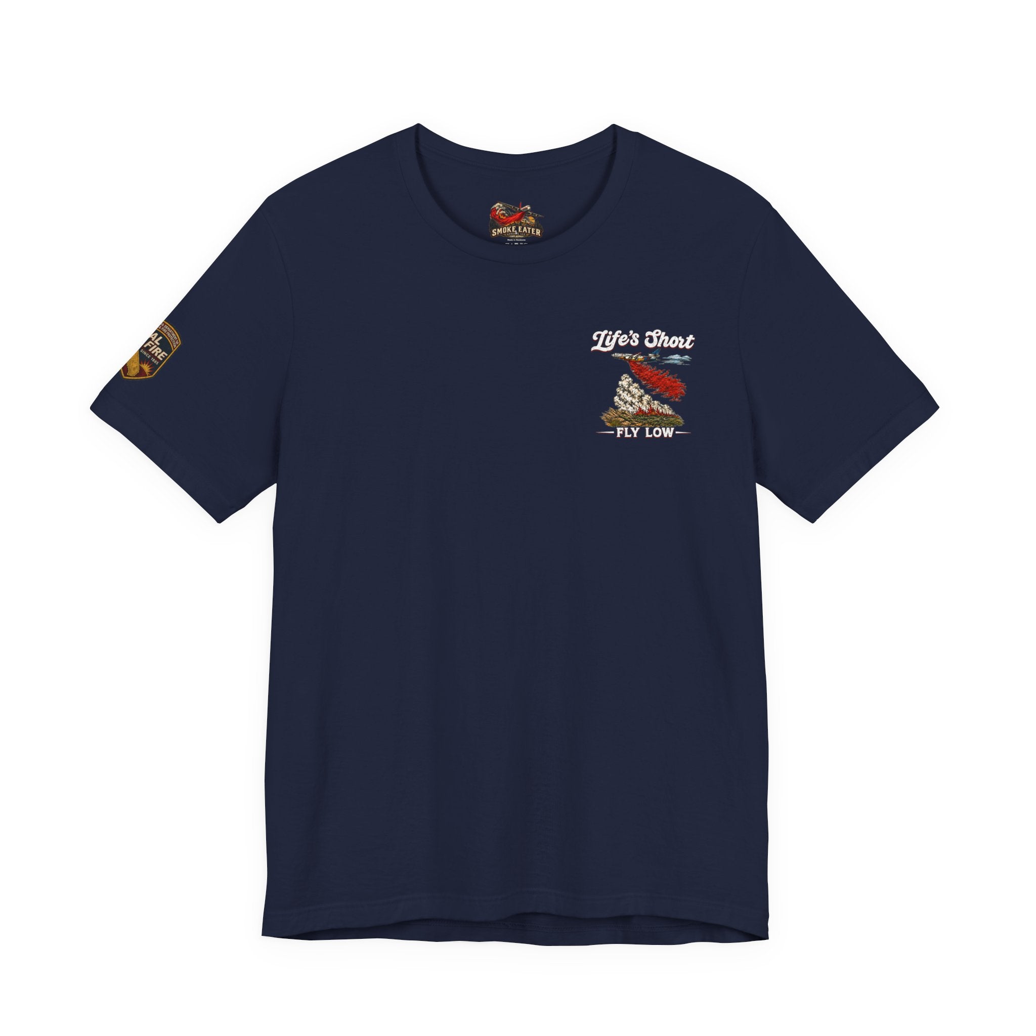 Skull Firefighter Graphic Tee | CAL FIRE Plane, Wildfire Smoke