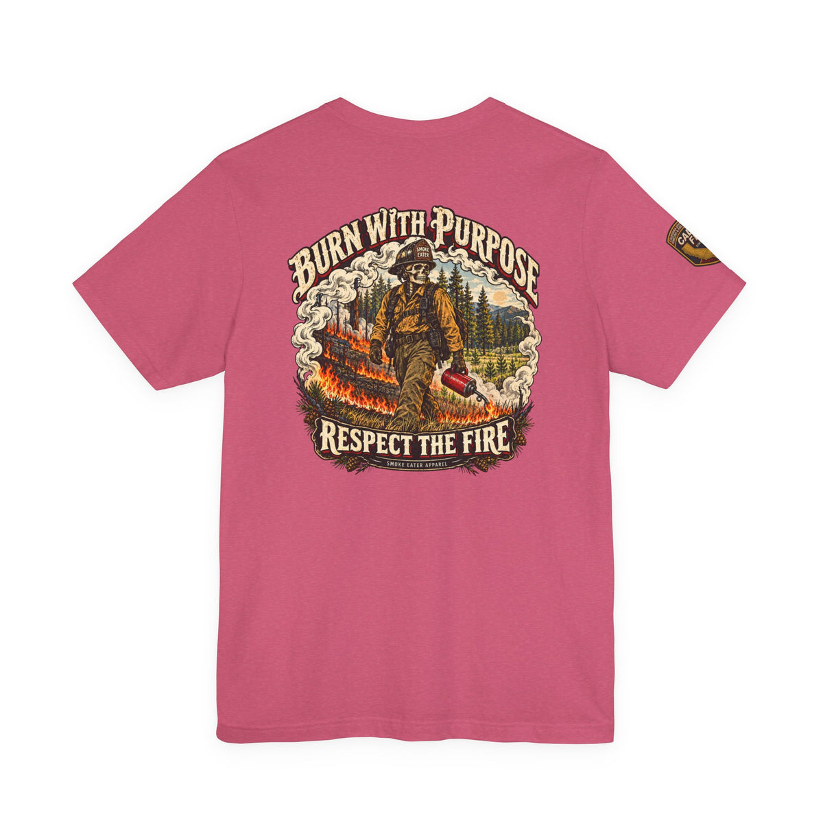 Copy of Skull Firefighter Graphic Tee | CAL FIRE Plane, Wildfire Smoke
