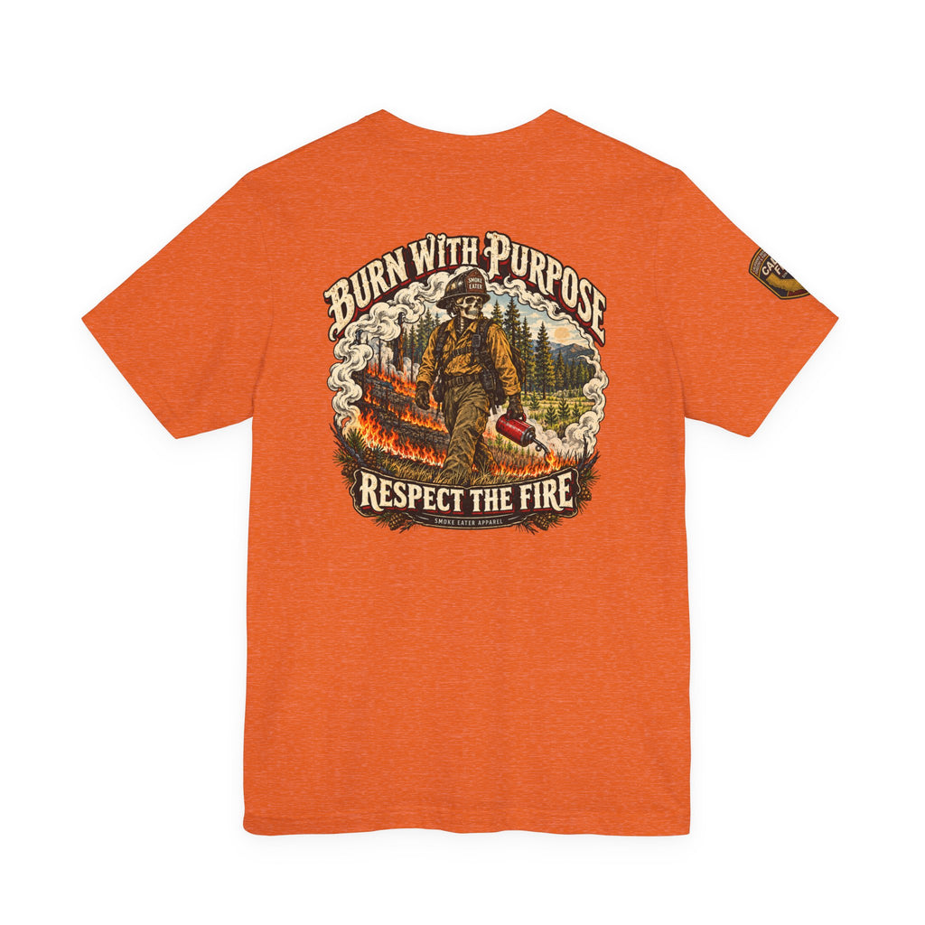 Copy of Skull Firefighter Graphic Tee | CAL FIRE Plane, Wildfire Smoke