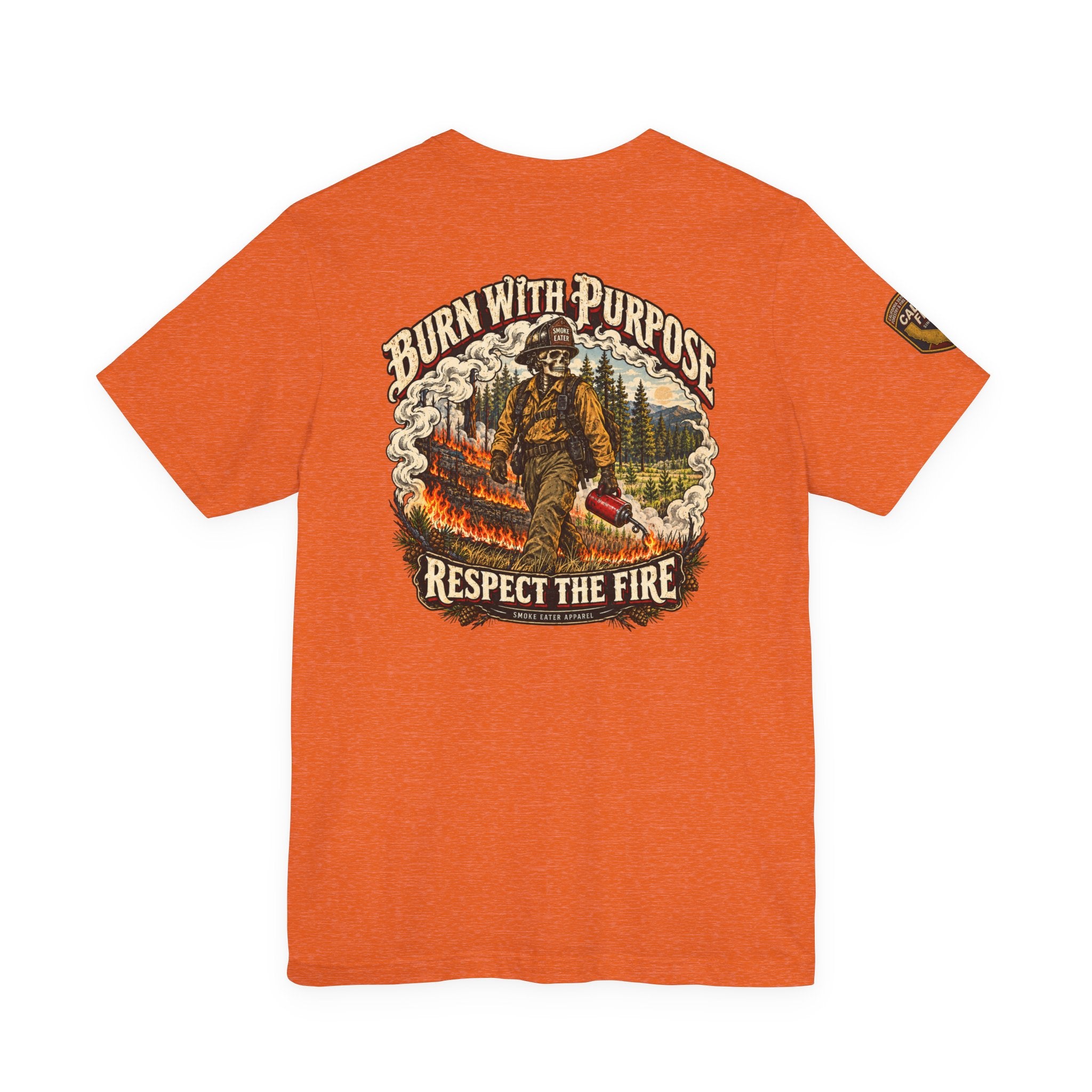 Copy of Skull Firefighter Graphic Tee | CAL FIRE Plane, Wildfire Smoke