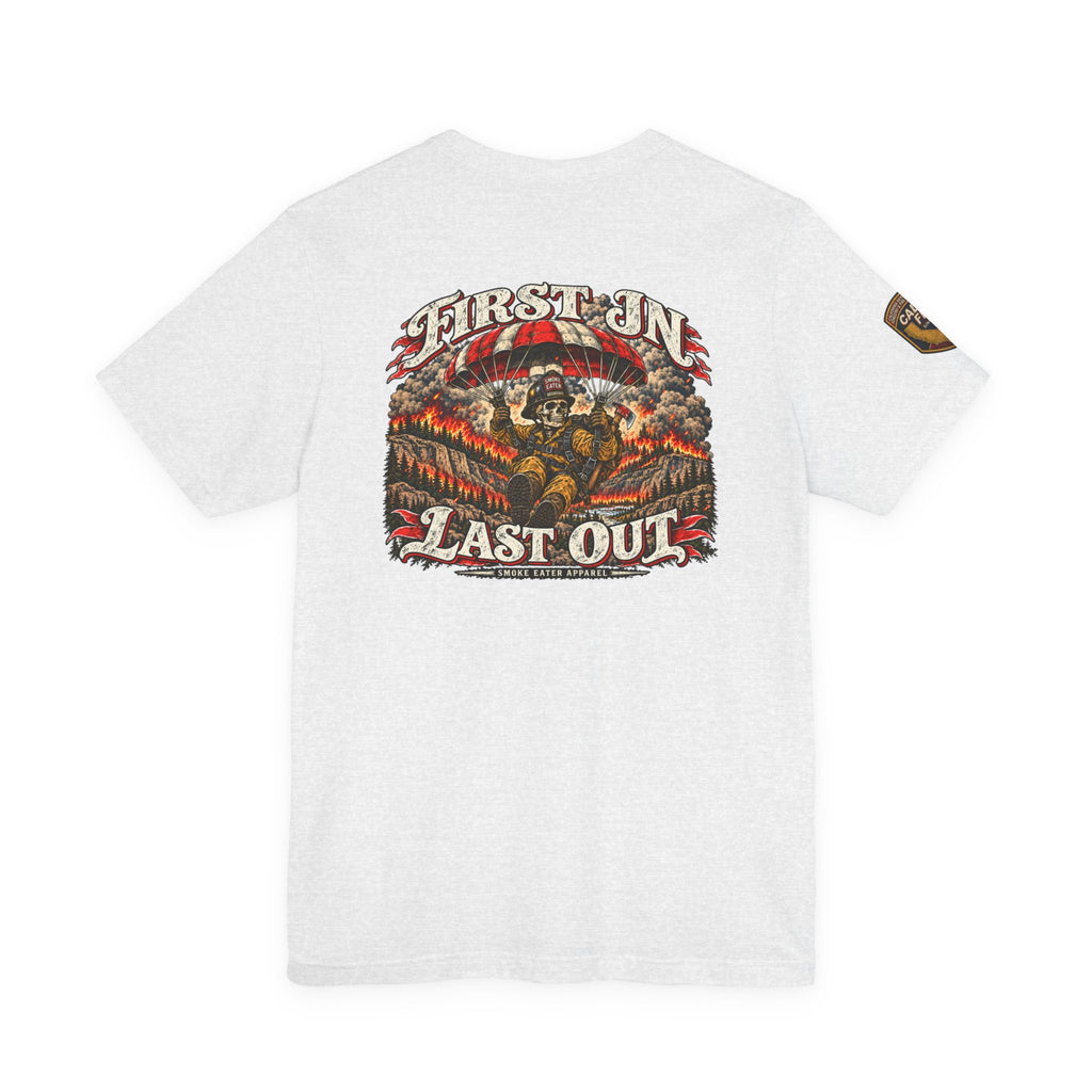Skull Firefighter Graphic Tee | CAL FIRE Plane, Wildfire Smoke