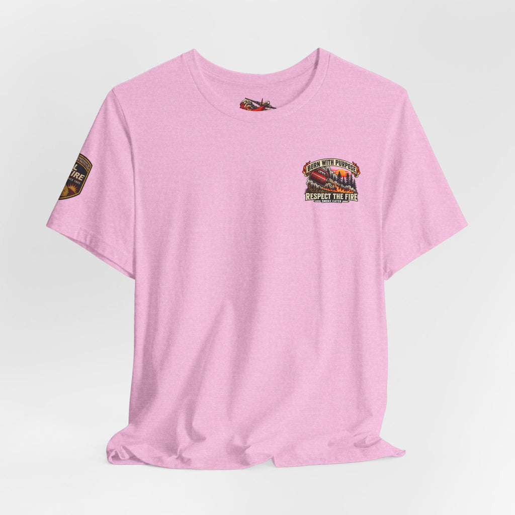 Copy of Skull Firefighter Graphic Tee | CAL FIRE Plane, Wildfire Smoke