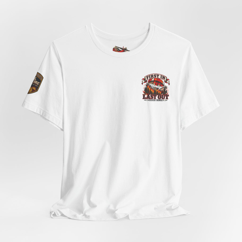 Skull Firefighter Graphic Tee | CAL FIRE Plane, Wildfire Smoke