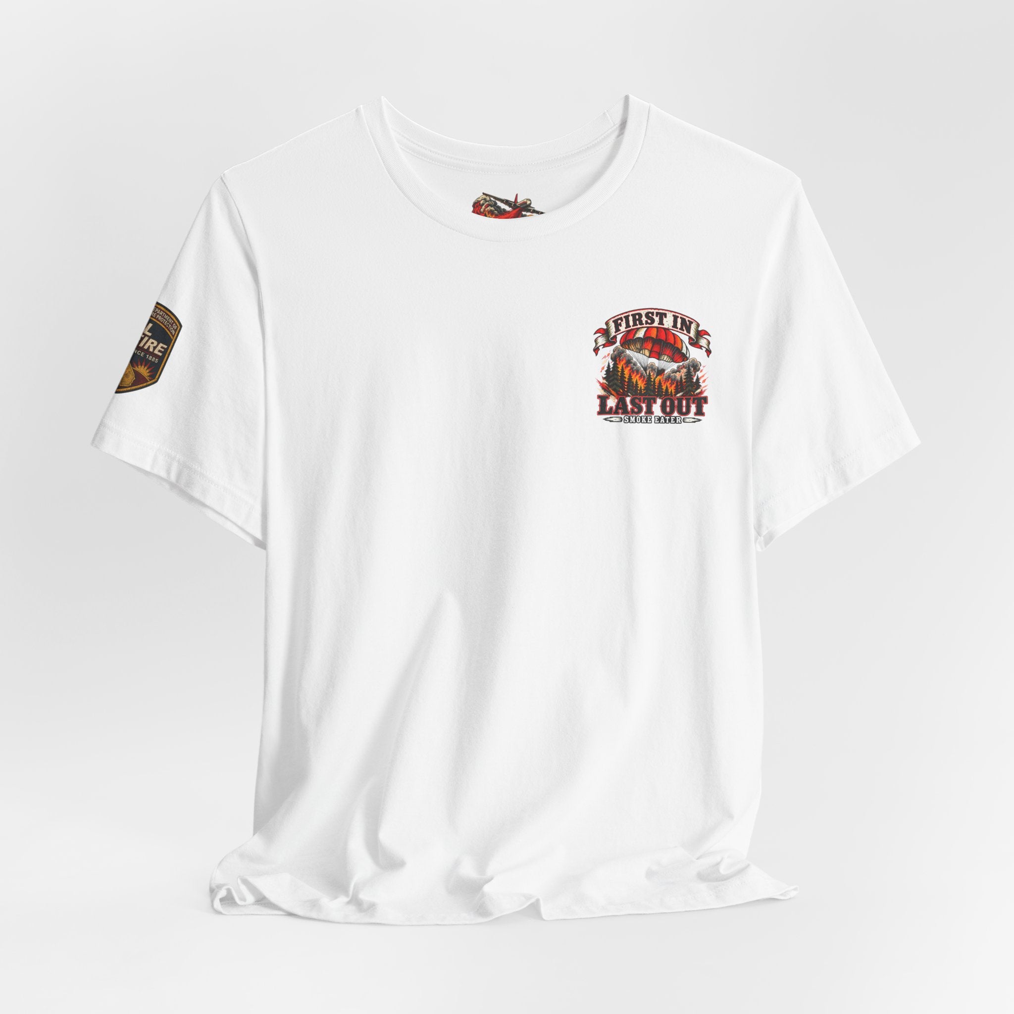 Skull Firefighter Graphic Tee | CAL FIRE Plane, Wildfire Smoke