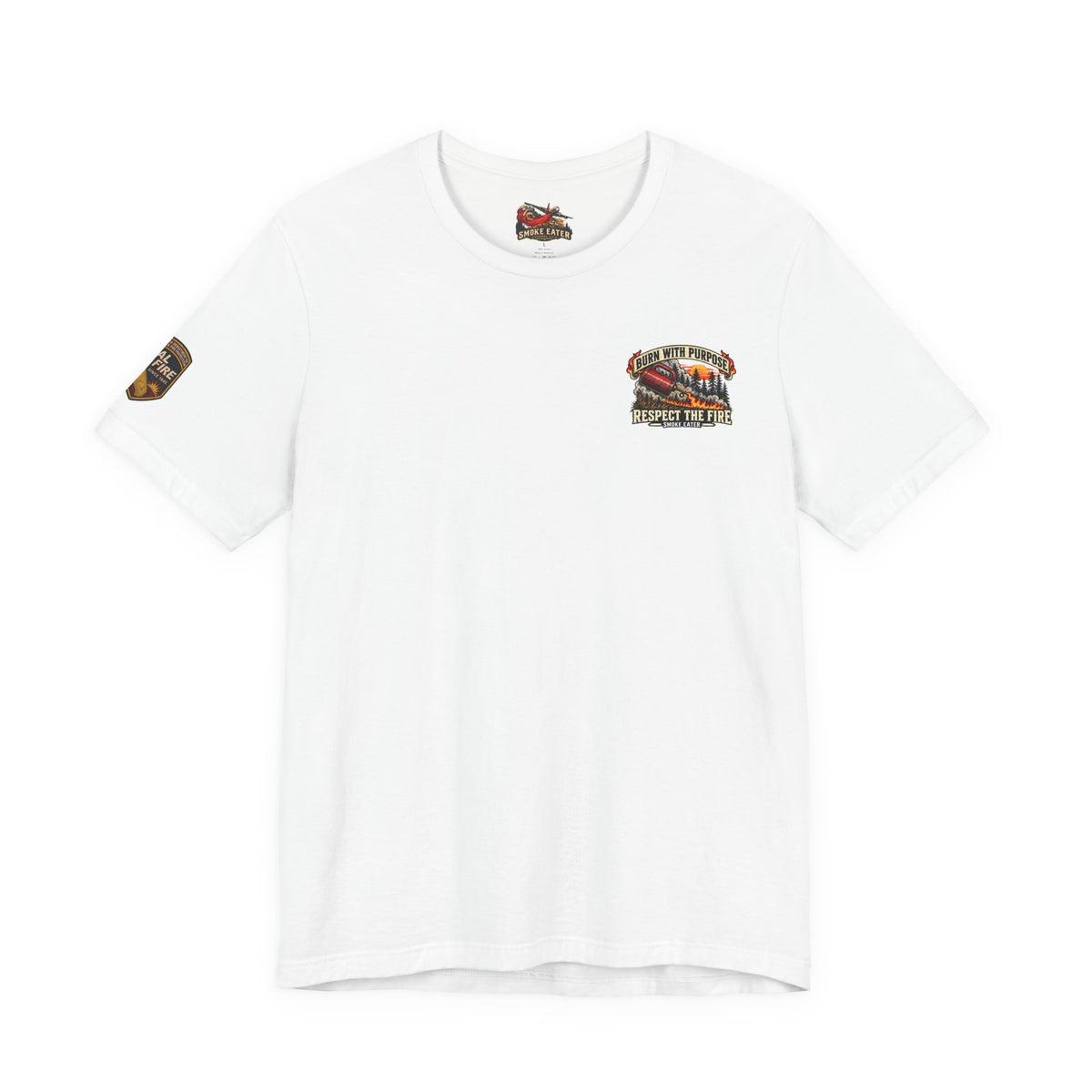 Skull Firefighter Graphic Tee | CAL FIRE Plane, Wildfire Smoke
