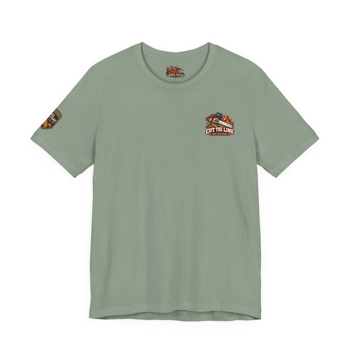Cut the Line – Female Wildland Firefighter Chainsaw T-Shirt