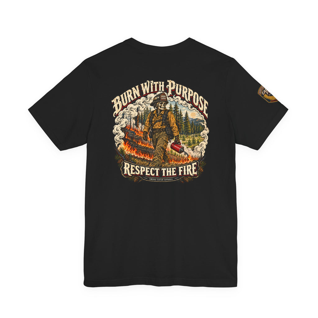 Copy of Skull Firefighter Graphic Tee | CAL FIRE Plane, Wildfire Smoke