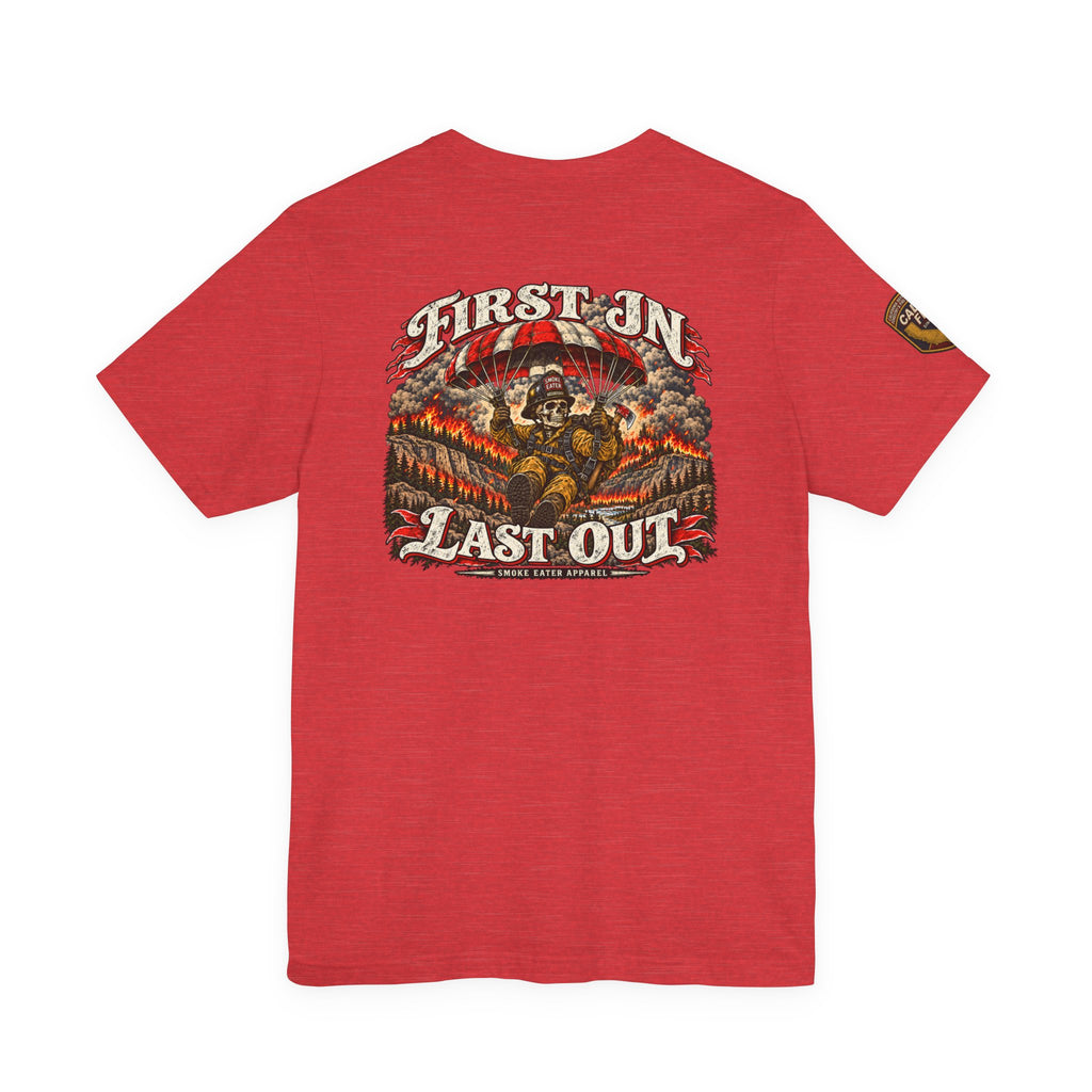 Skull Firefighter Graphic Tee | CAL FIRE Plane, Wildfire Smoke