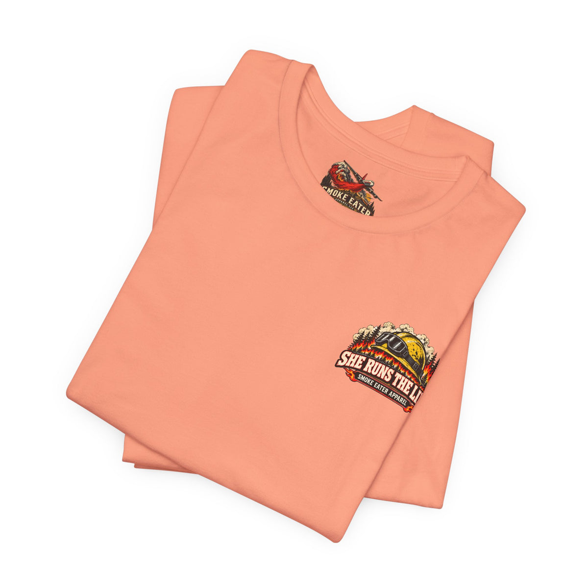 She Runs the Line – Female Wildland Firefighter Crew Leader T-Shirt