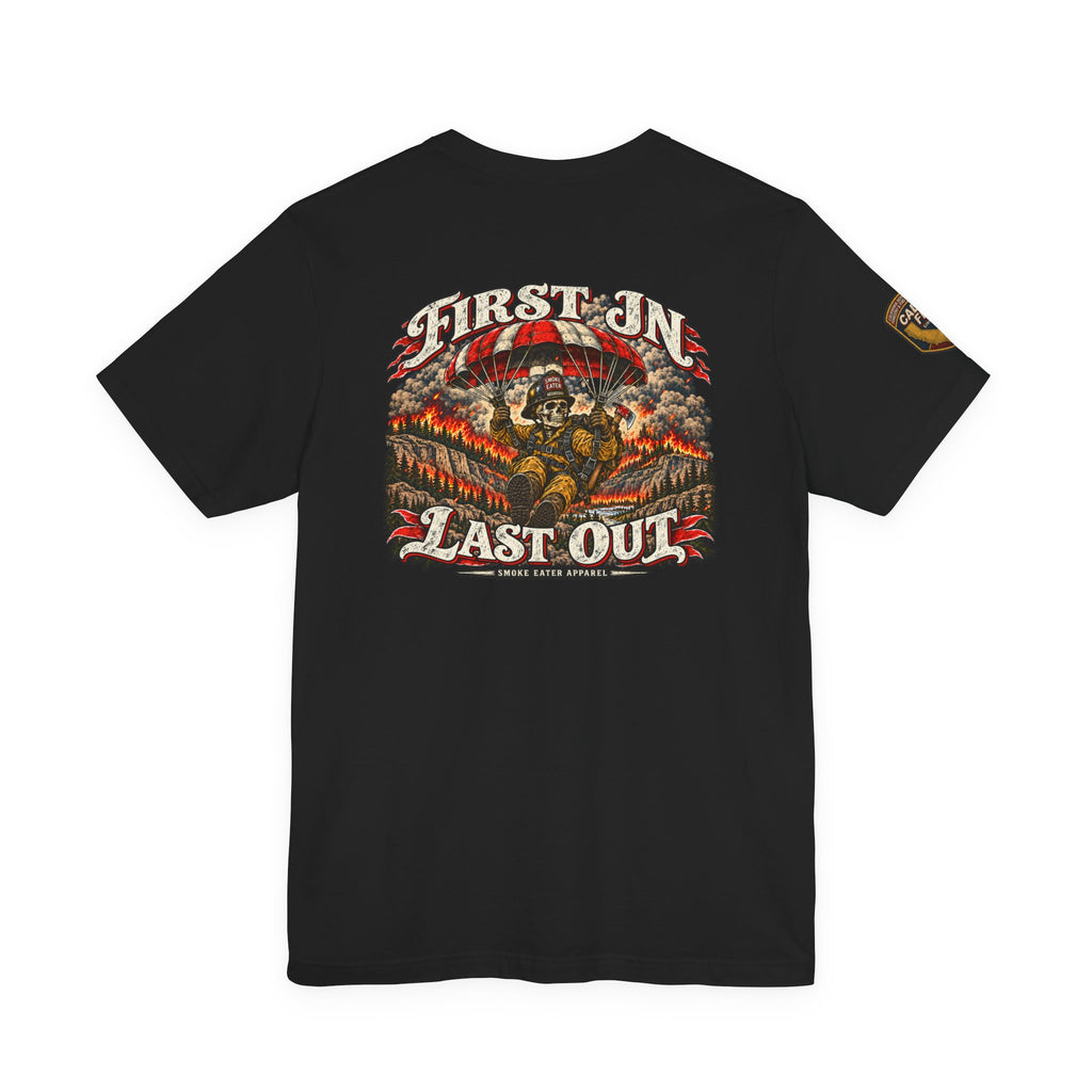Skull Firefighter Graphic Tee | CAL FIRE Plane, Wildfire Smoke