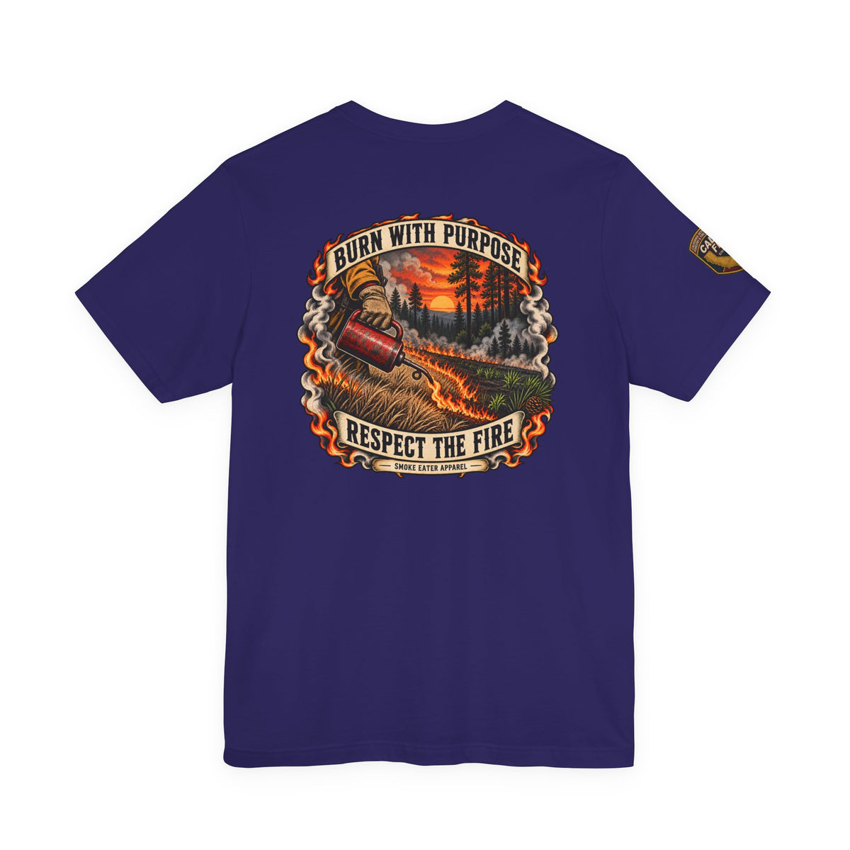 Skull Firefighter Graphic Tee | CAL FIRE Plane, Wildfire Smoke