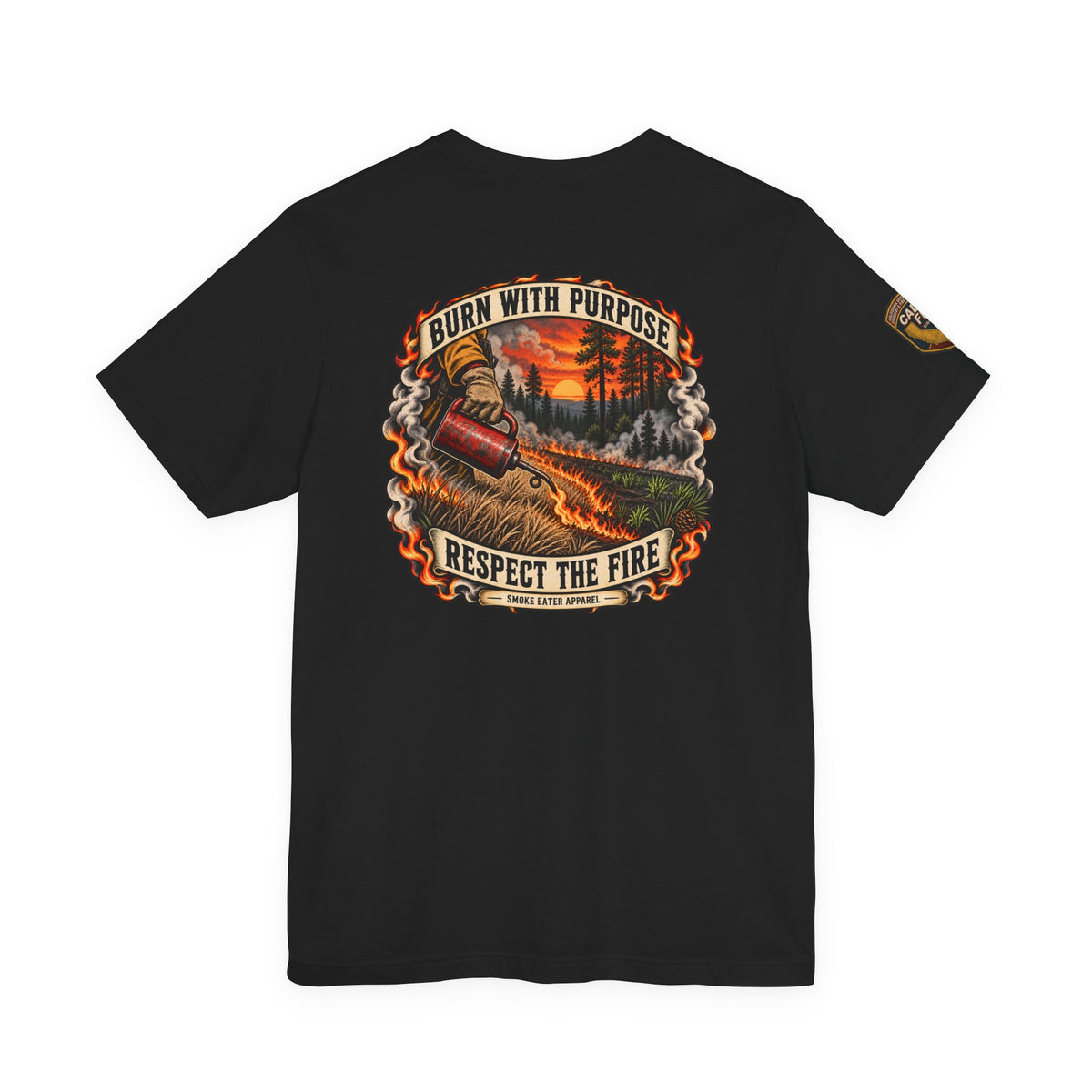 Skull Firefighter Graphic Tee | CAL FIRE Plane, Wildfire Smoke