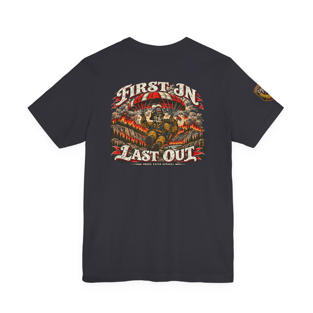 Skull Firefighter Graphic Tee | CAL FIRE Plane, Wildfire Smoke