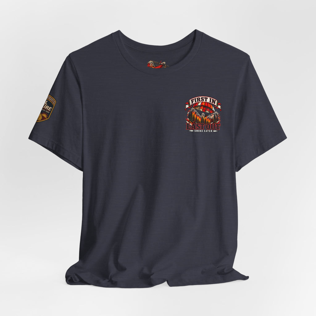 Copy of Skull Firefighter Graphic Tee | CAL FIRE Plane, Wildfire Smoke