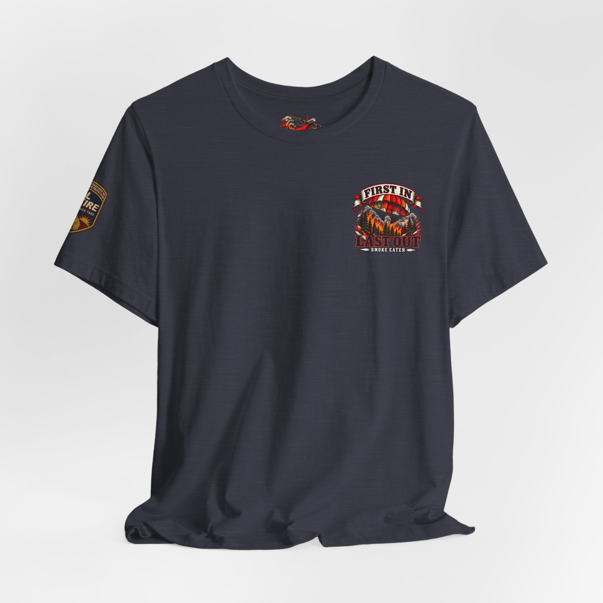 Copy of Skull Firefighter Graphic Tee | CAL FIRE Plane, Wildfire Smoke