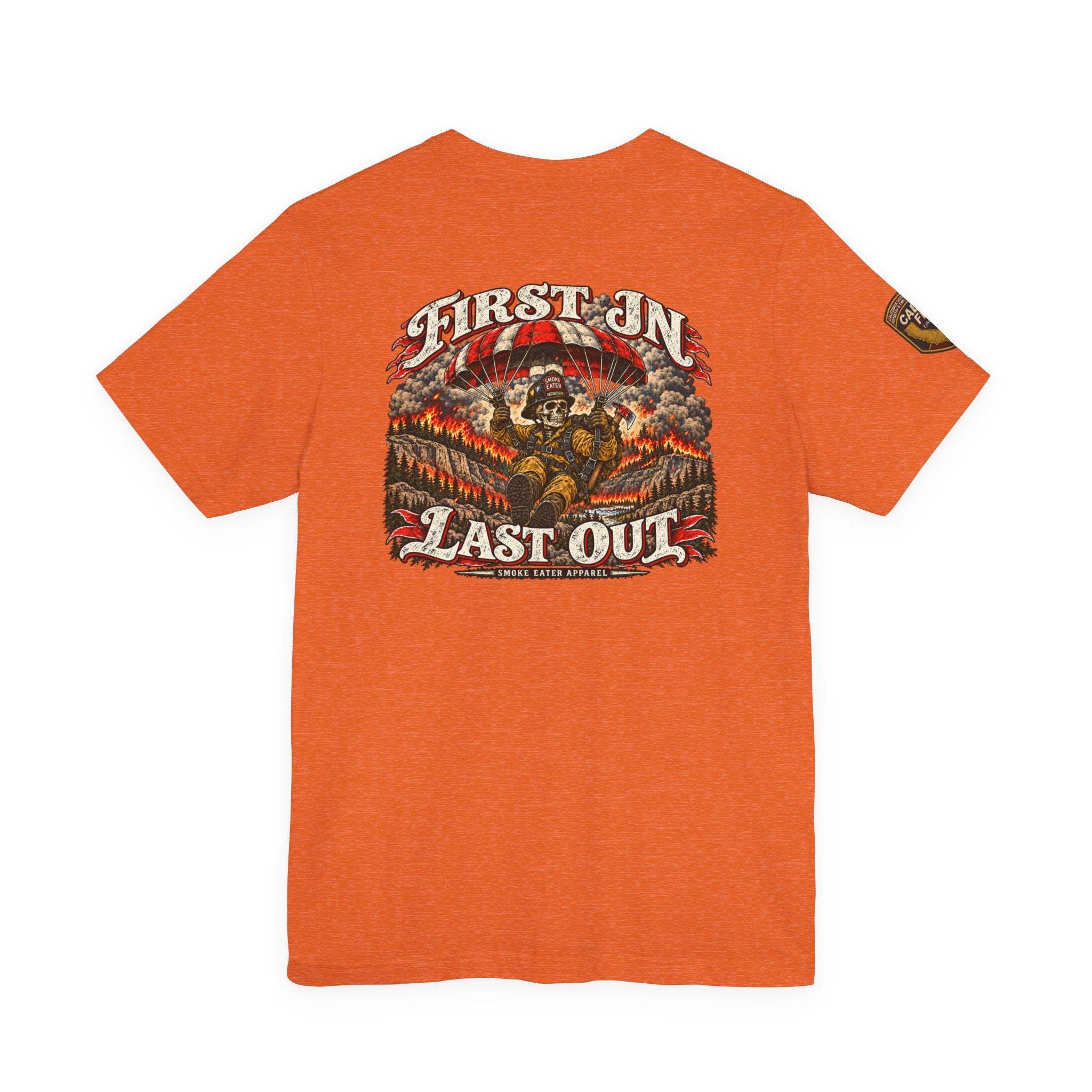 Skull Firefighter Graphic Tee | CAL FIRE Plane, Wildfire Smoke