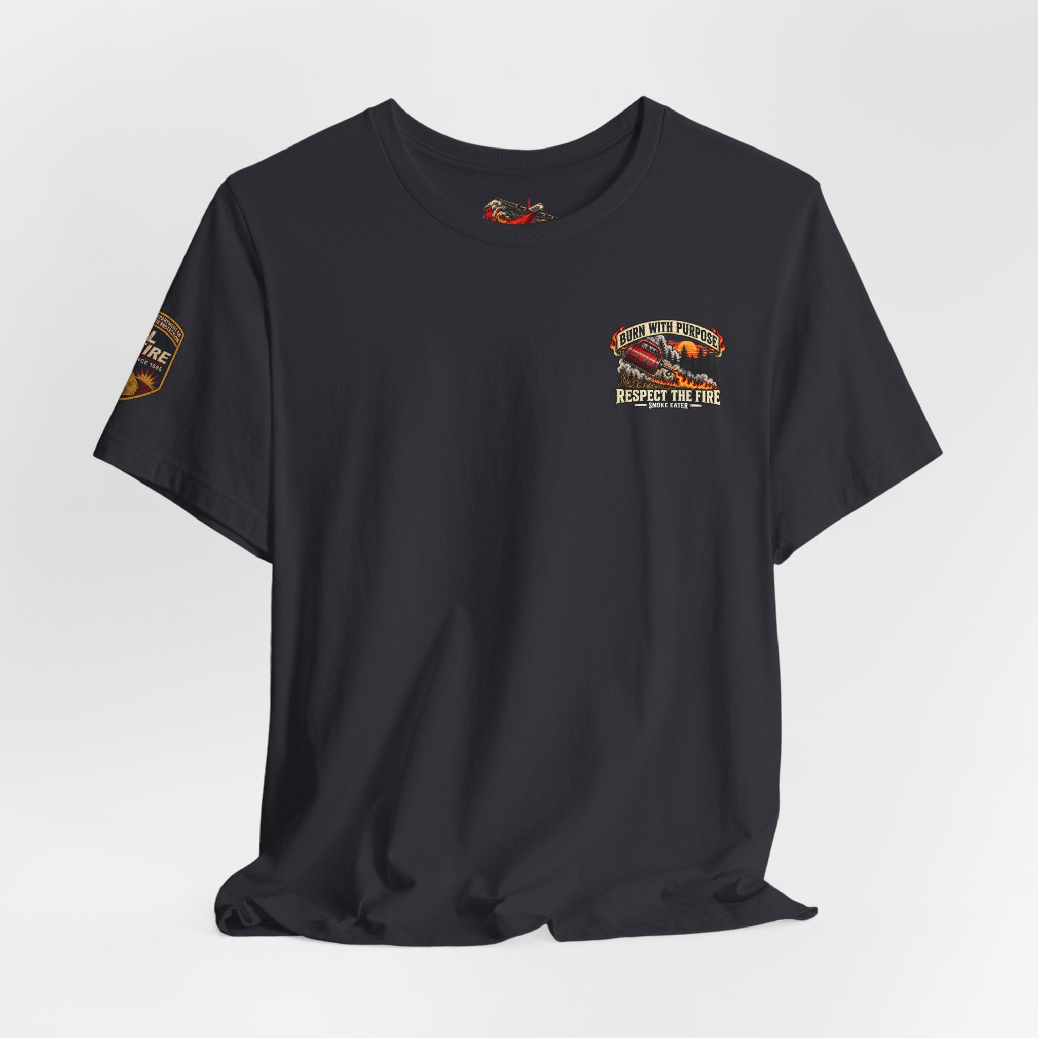 Skull Firefighter Graphic Tee | CAL FIRE Plane, Wildfire Smoke