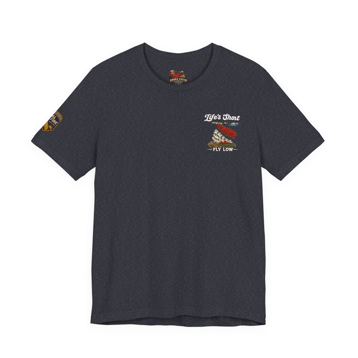 Skull Firefighter Graphic Tee | CAL FIRE Plane, Wildfire Smoke