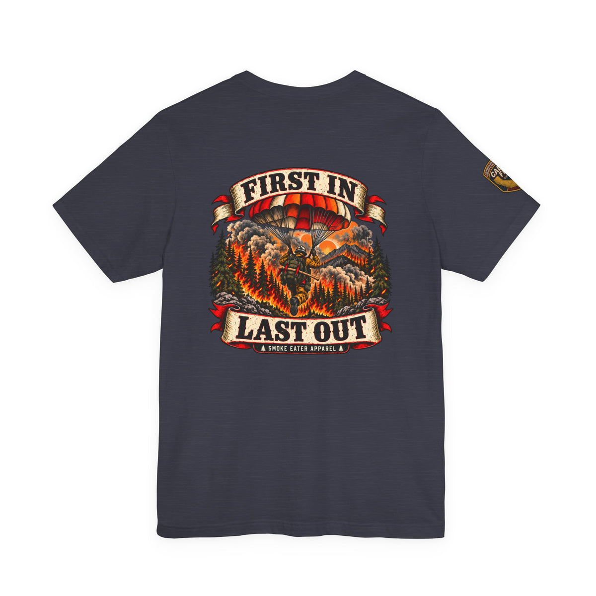 Copy of Skull Firefighter Graphic Tee | CAL FIRE Plane, Wildfire Smoke