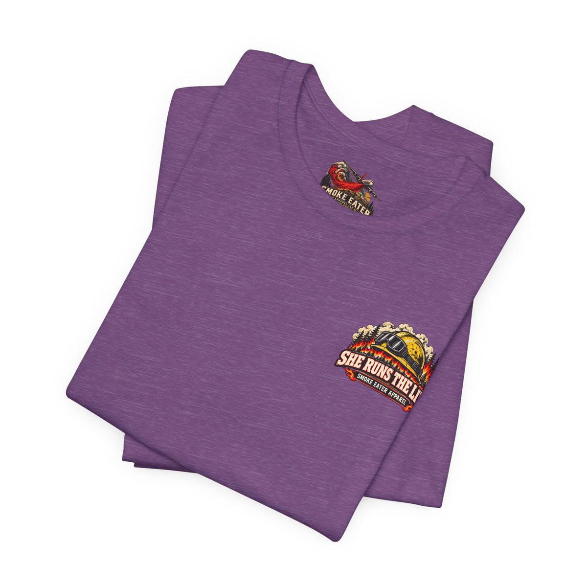She Runs the Line – Female Wildland Firefighter Crew Leader T-Shirt